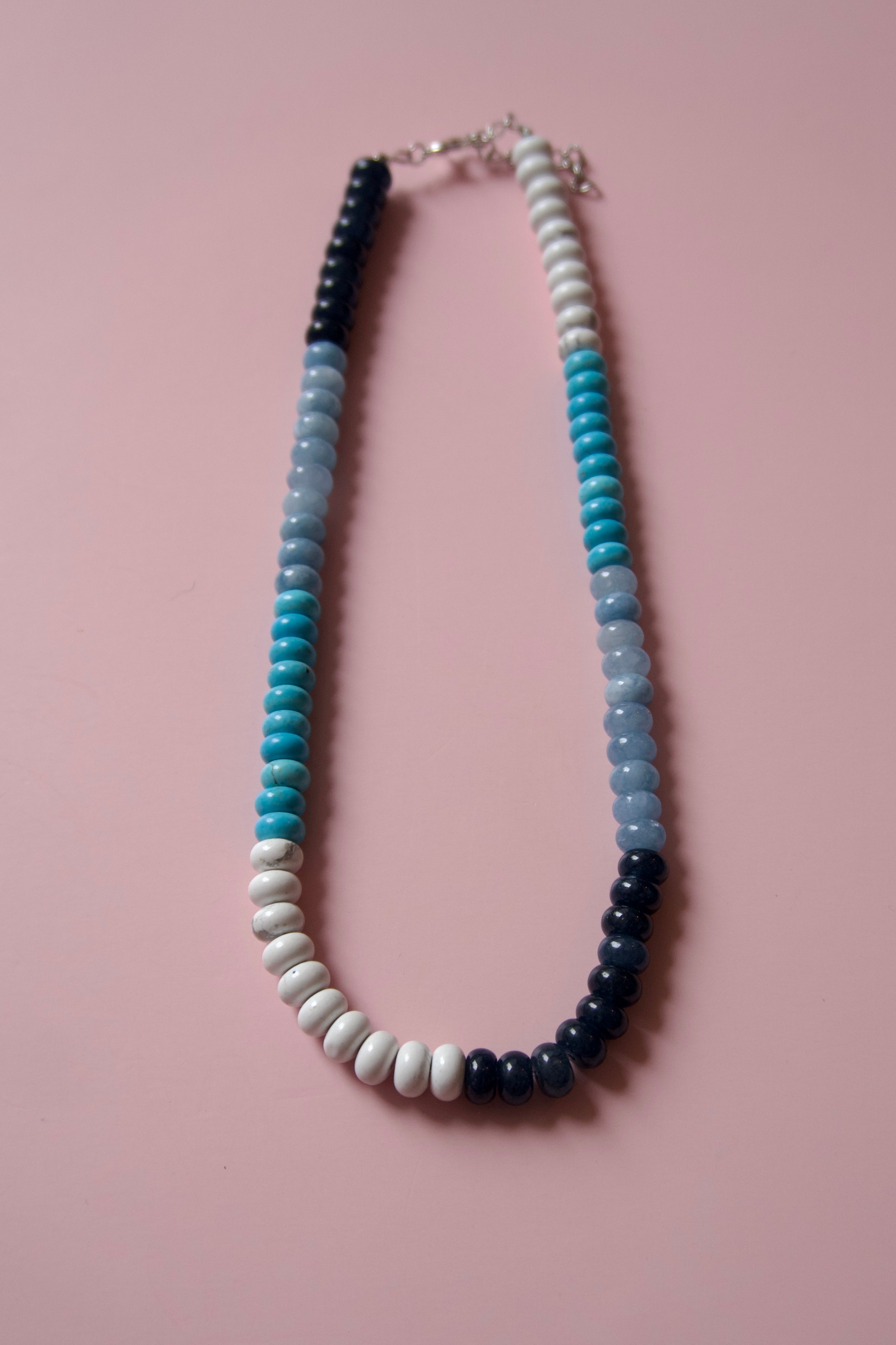 Blue, black and gray necklace