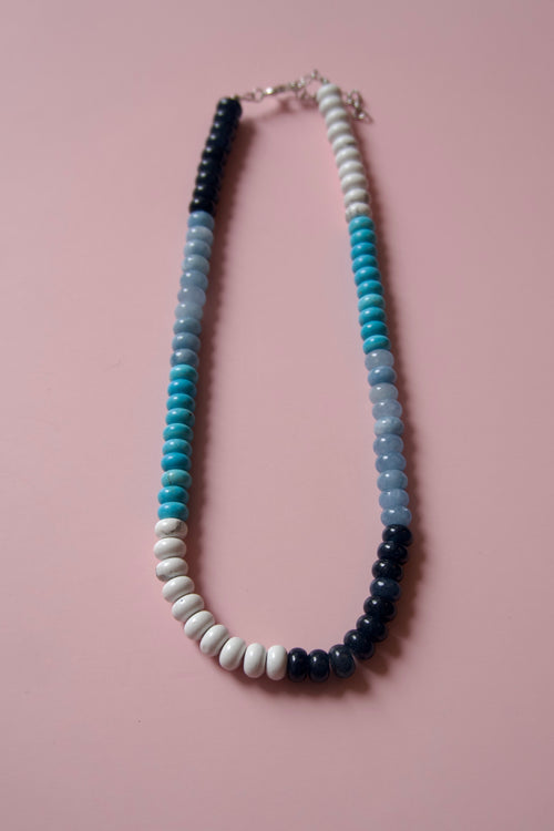 Blue, black and gray necklace
