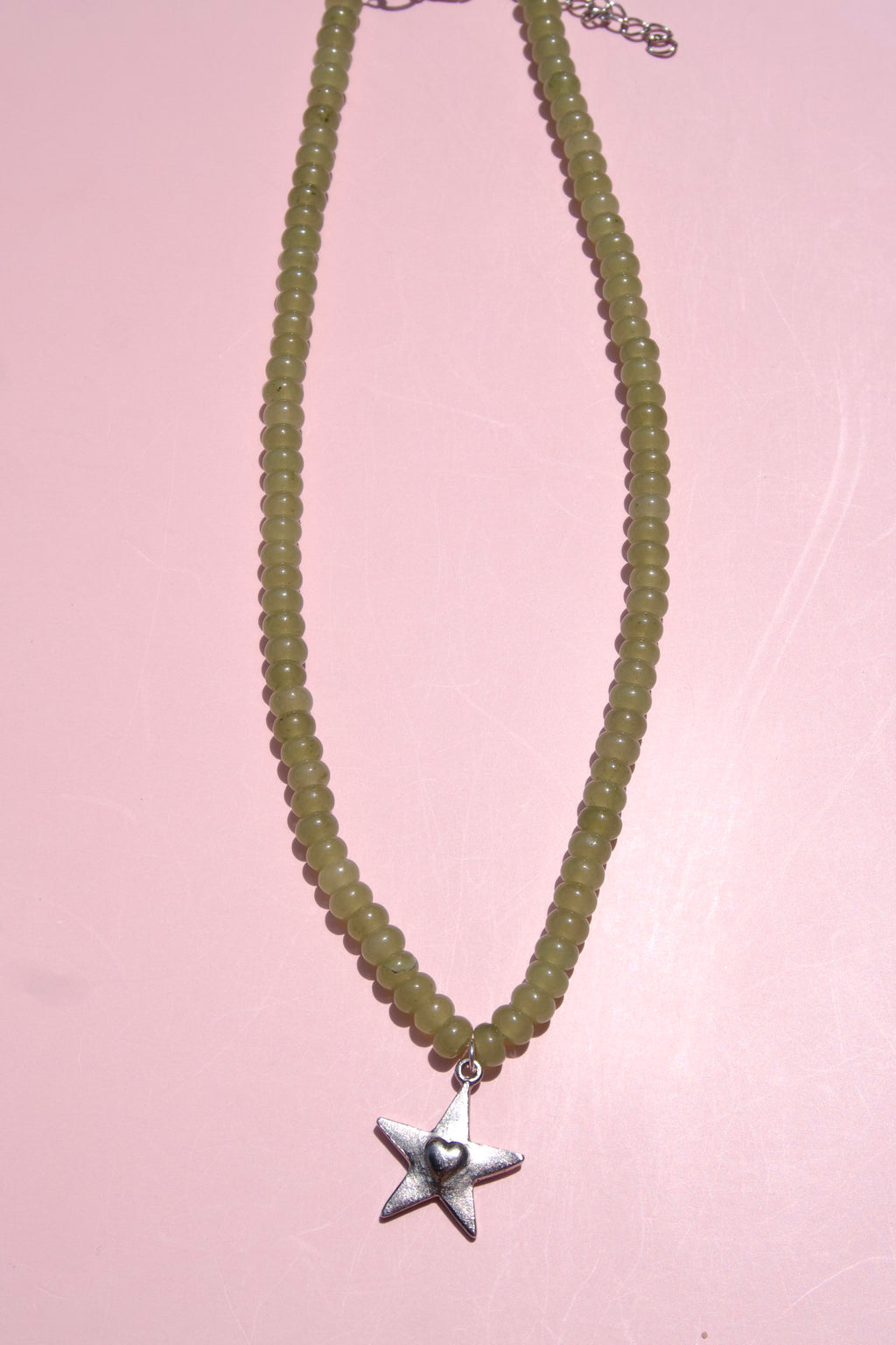 Green hearts + star necklace