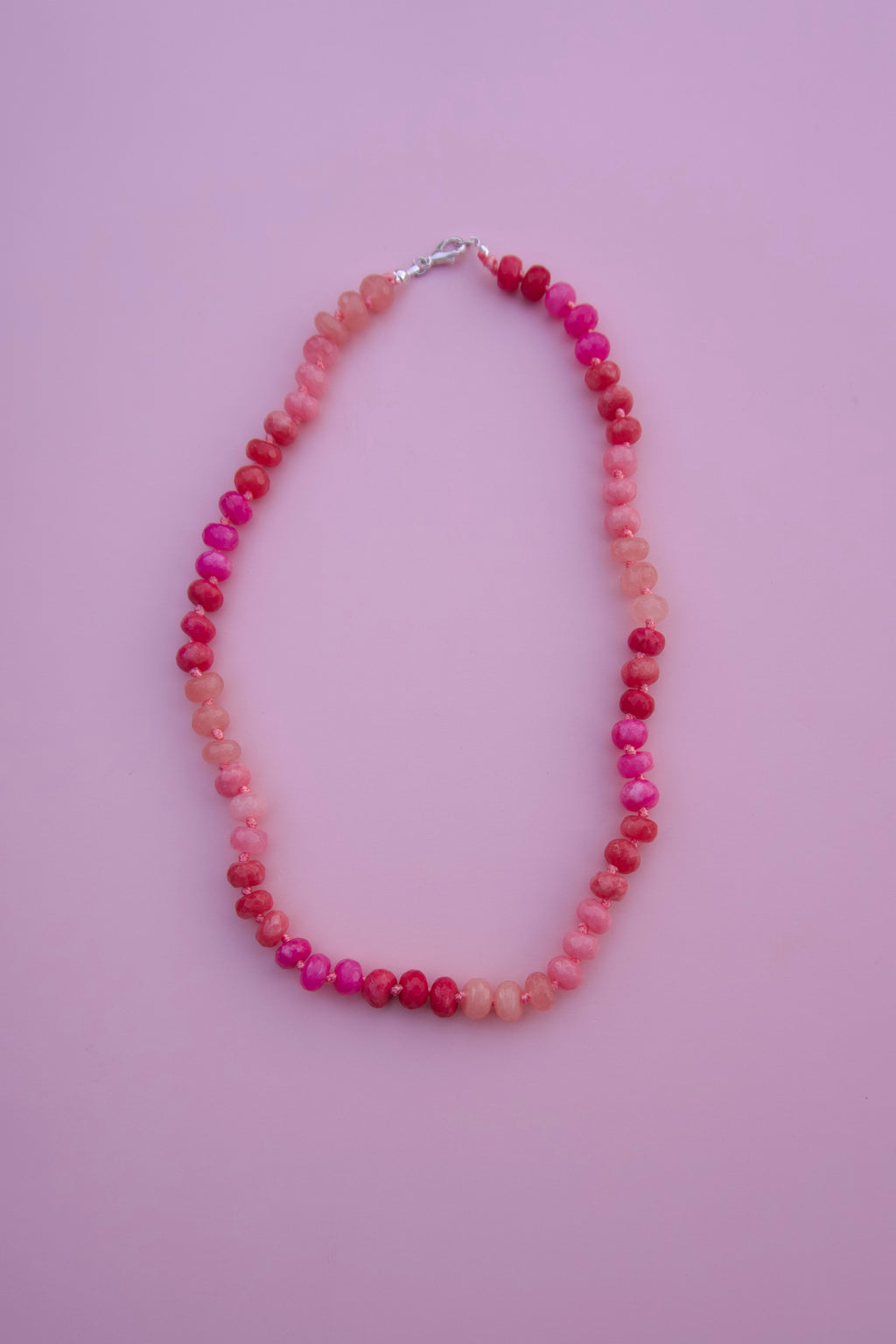 Pink ombré beaded necklace