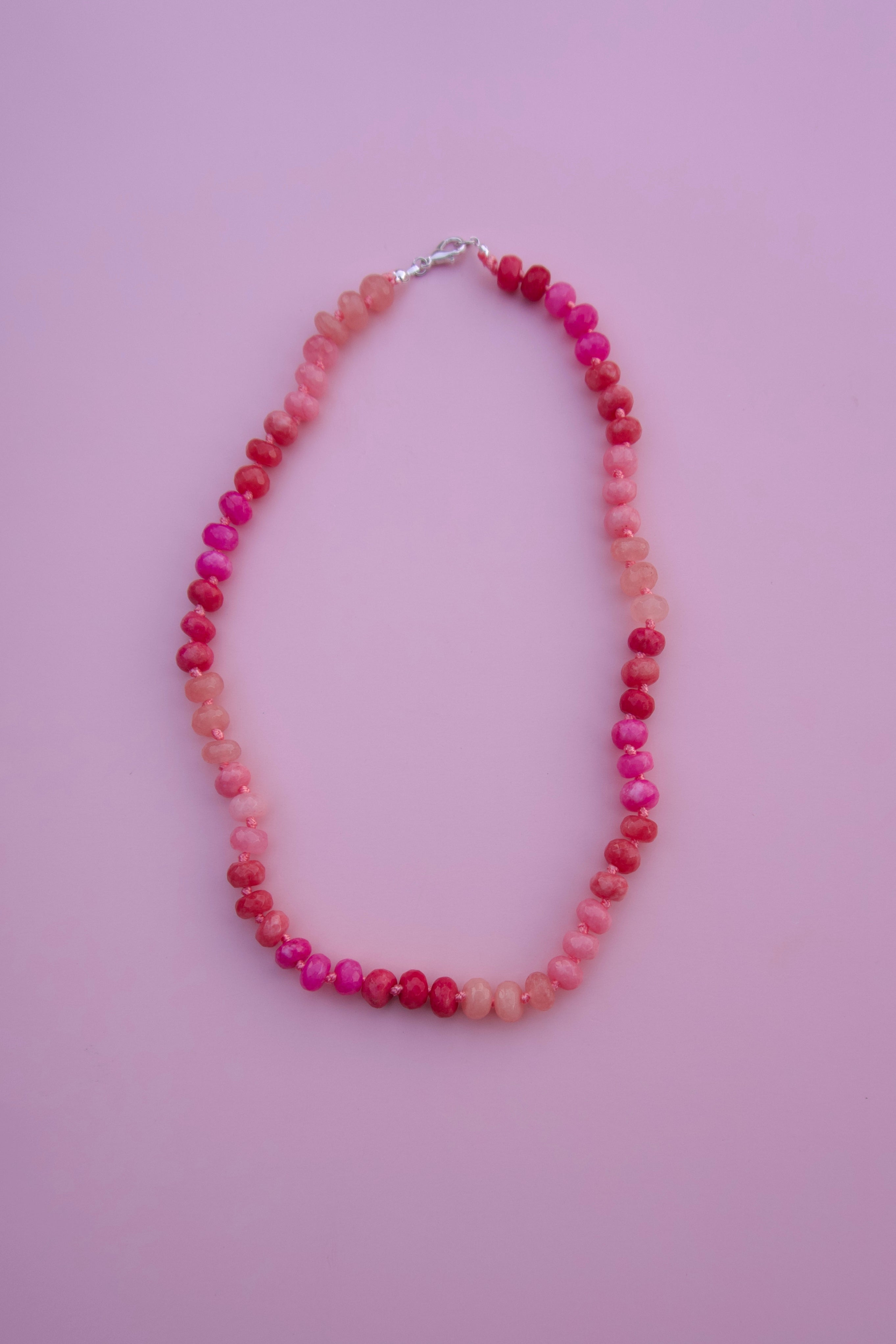 Pink ombré beaded necklace