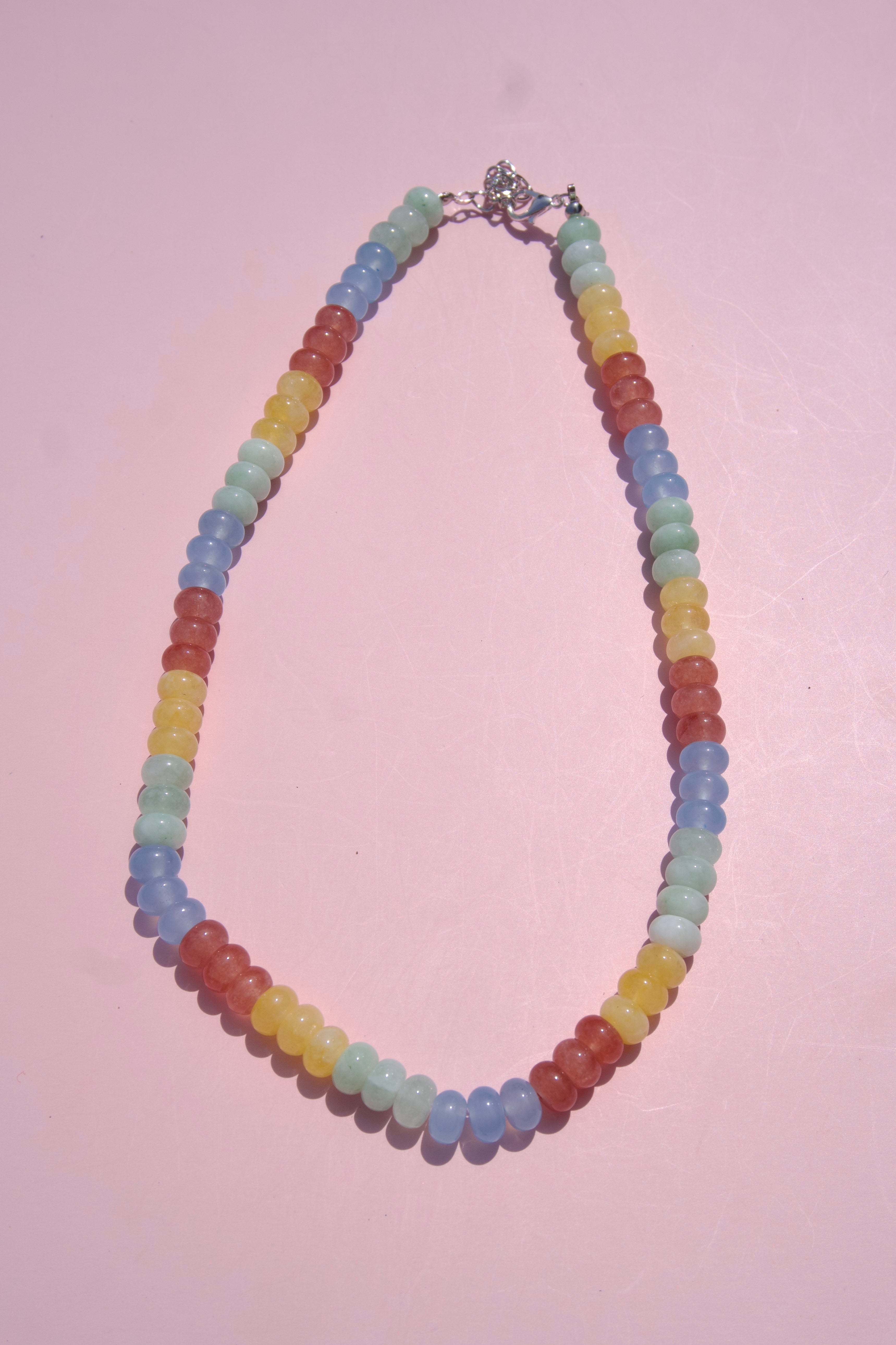 Yellow+blue+green+brown necklace