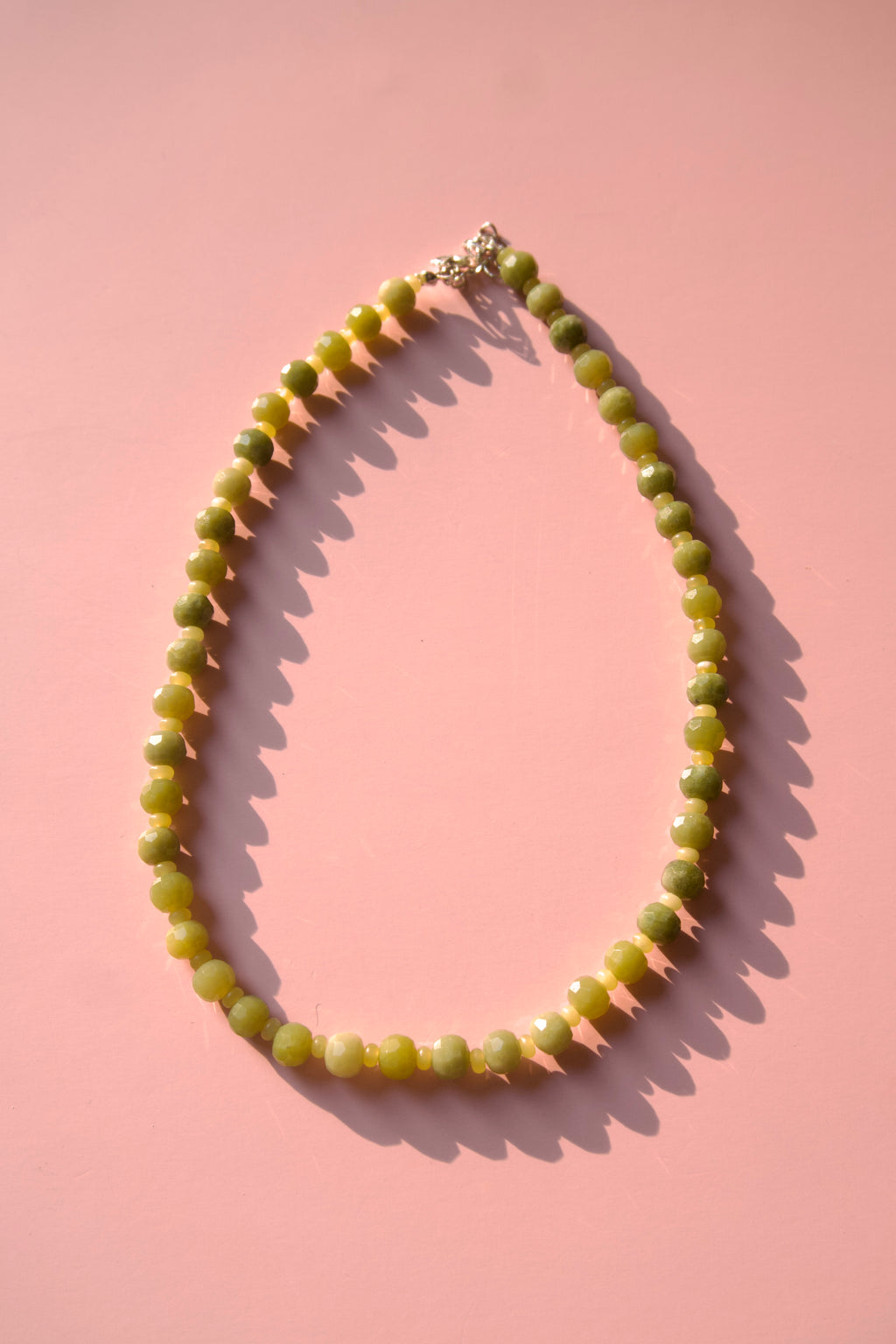 Olive & lemon Jade necklace