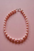 Light pink+red large beaded necklace