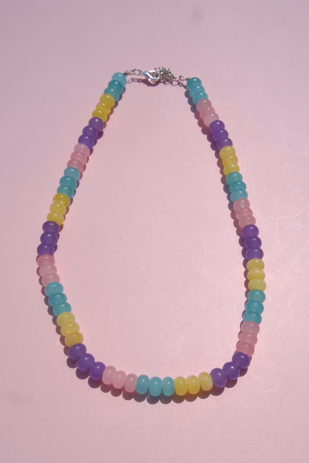 Purple, blue & yellow necklace