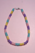 Purple, blue & yellow necklace