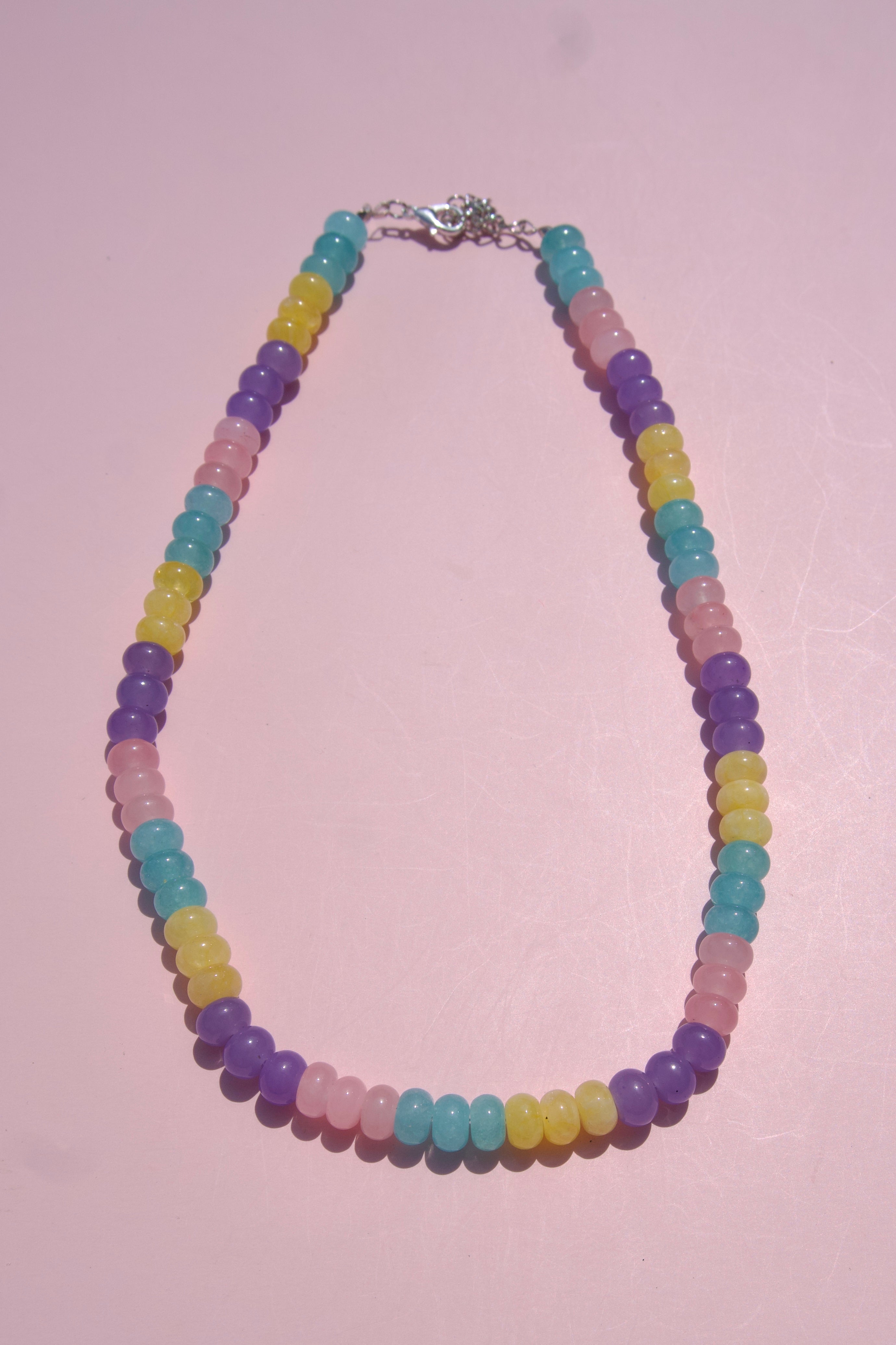 Purple, blue & yellow necklace