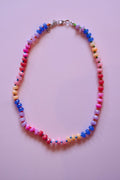 Pink+yellow+blue+red gemstone necklace