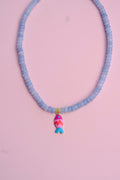 Blue+Pink fish necklace