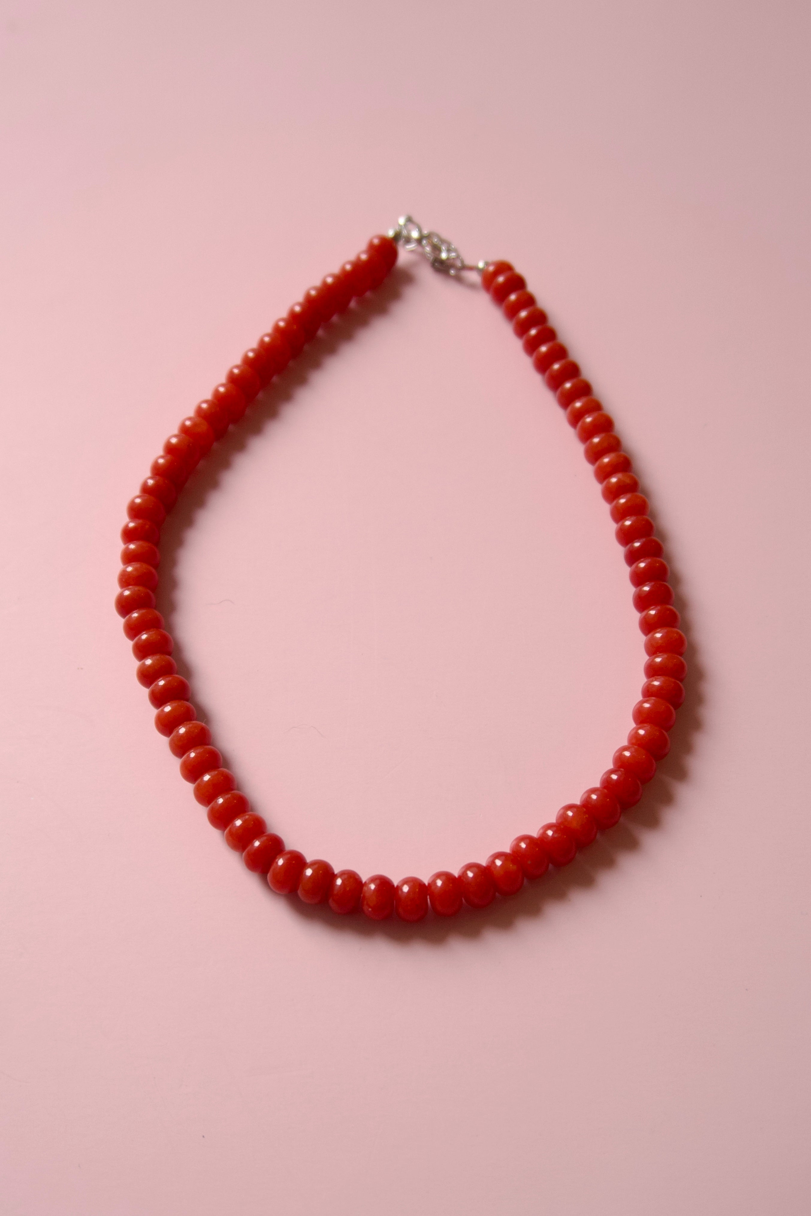 Burnt orange beaded necklace