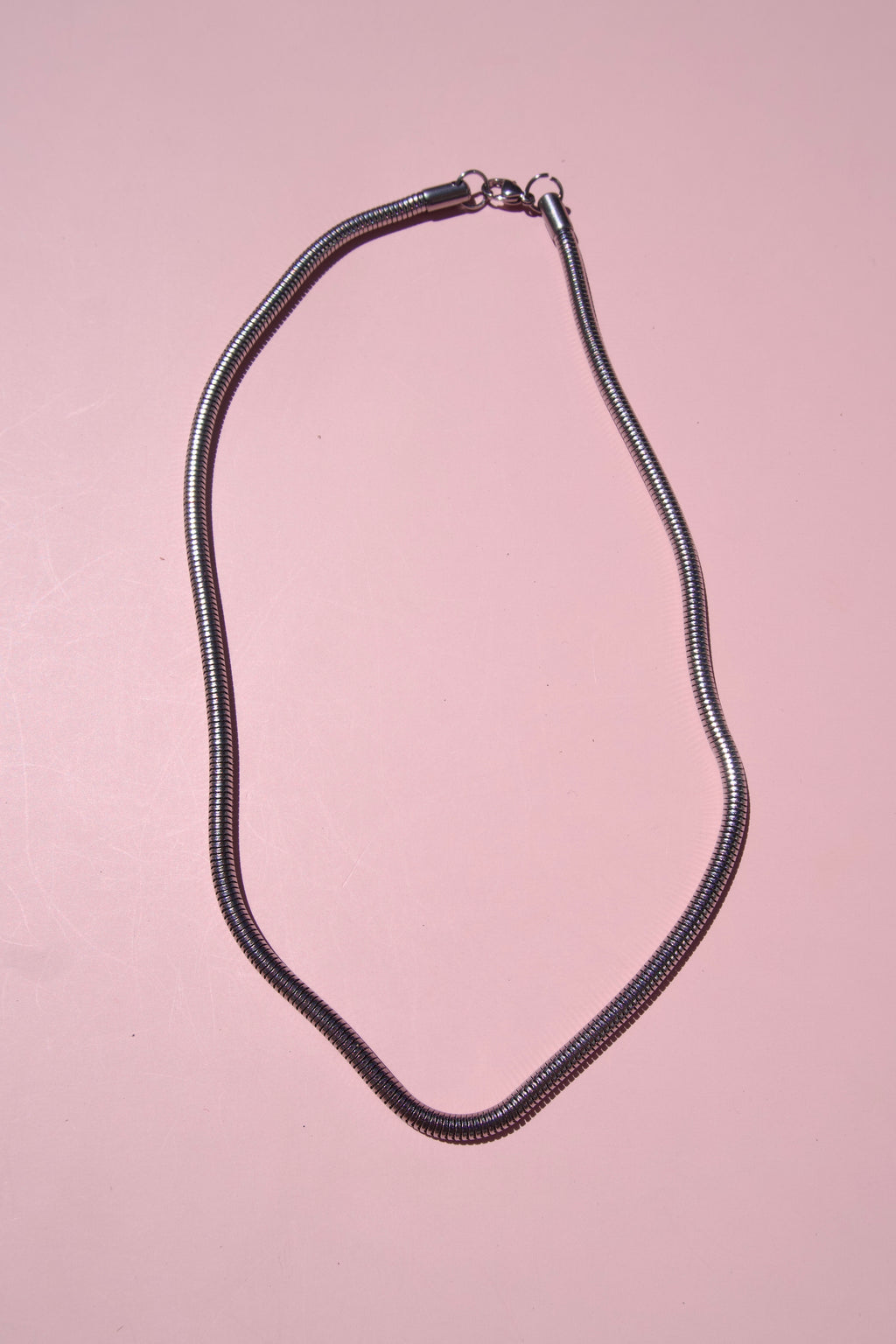 Silver tone (SS) snake chain necklace
