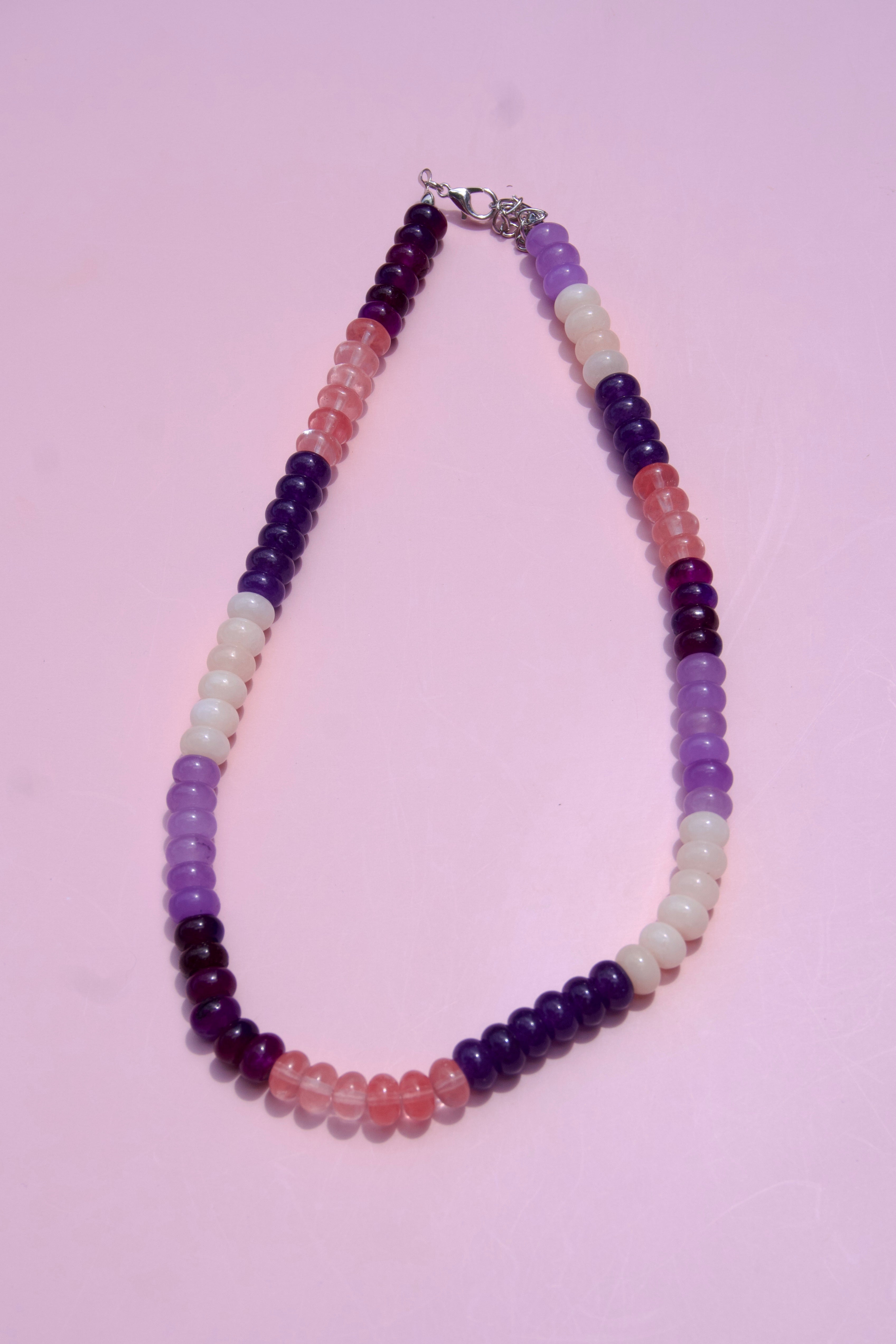 Lavender+cream necklace