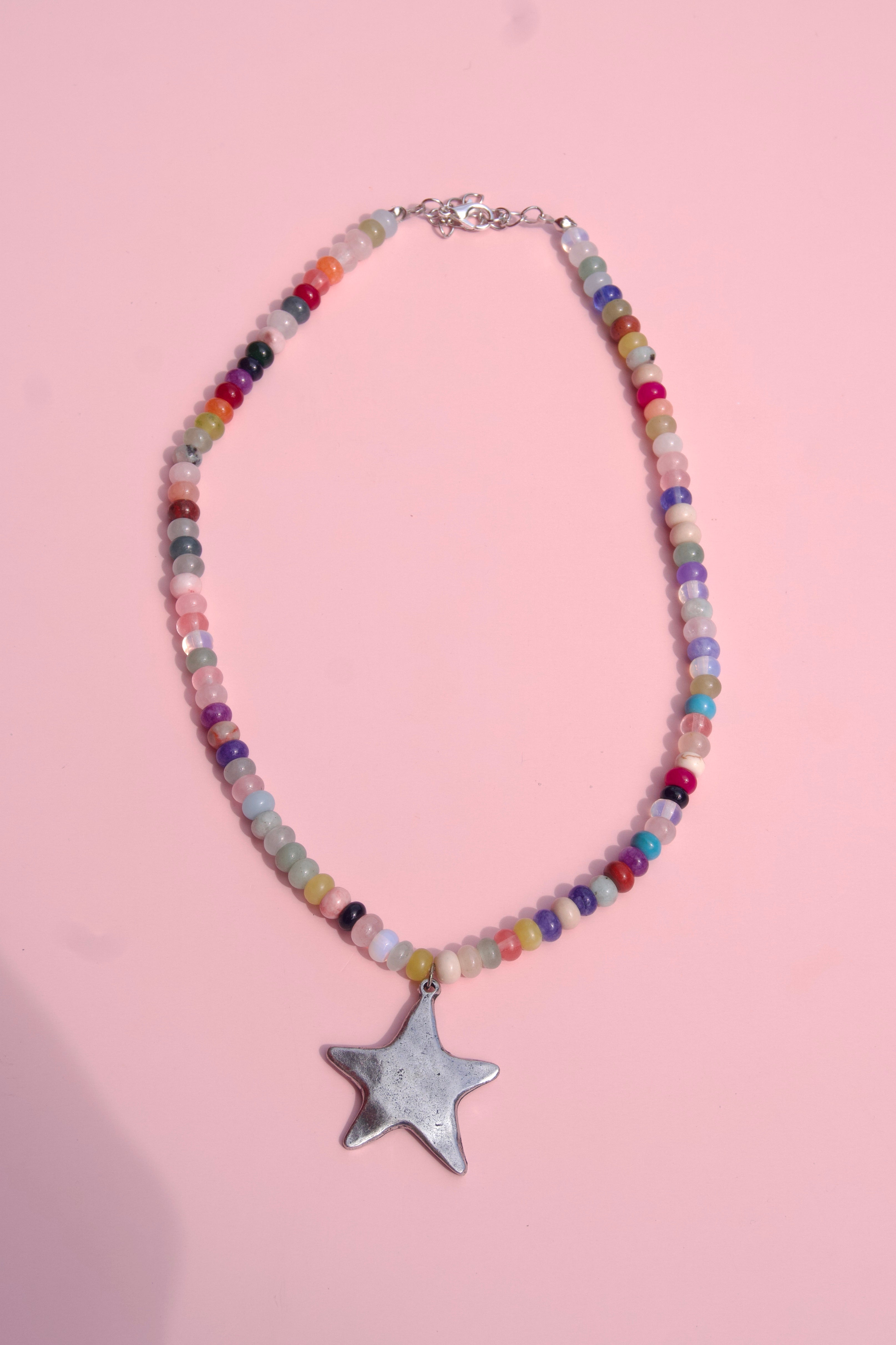 Multicolor star necklace