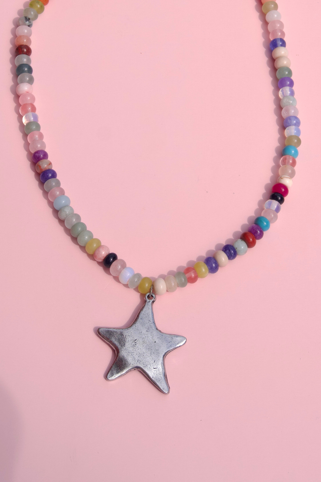 Multicolor star necklace
