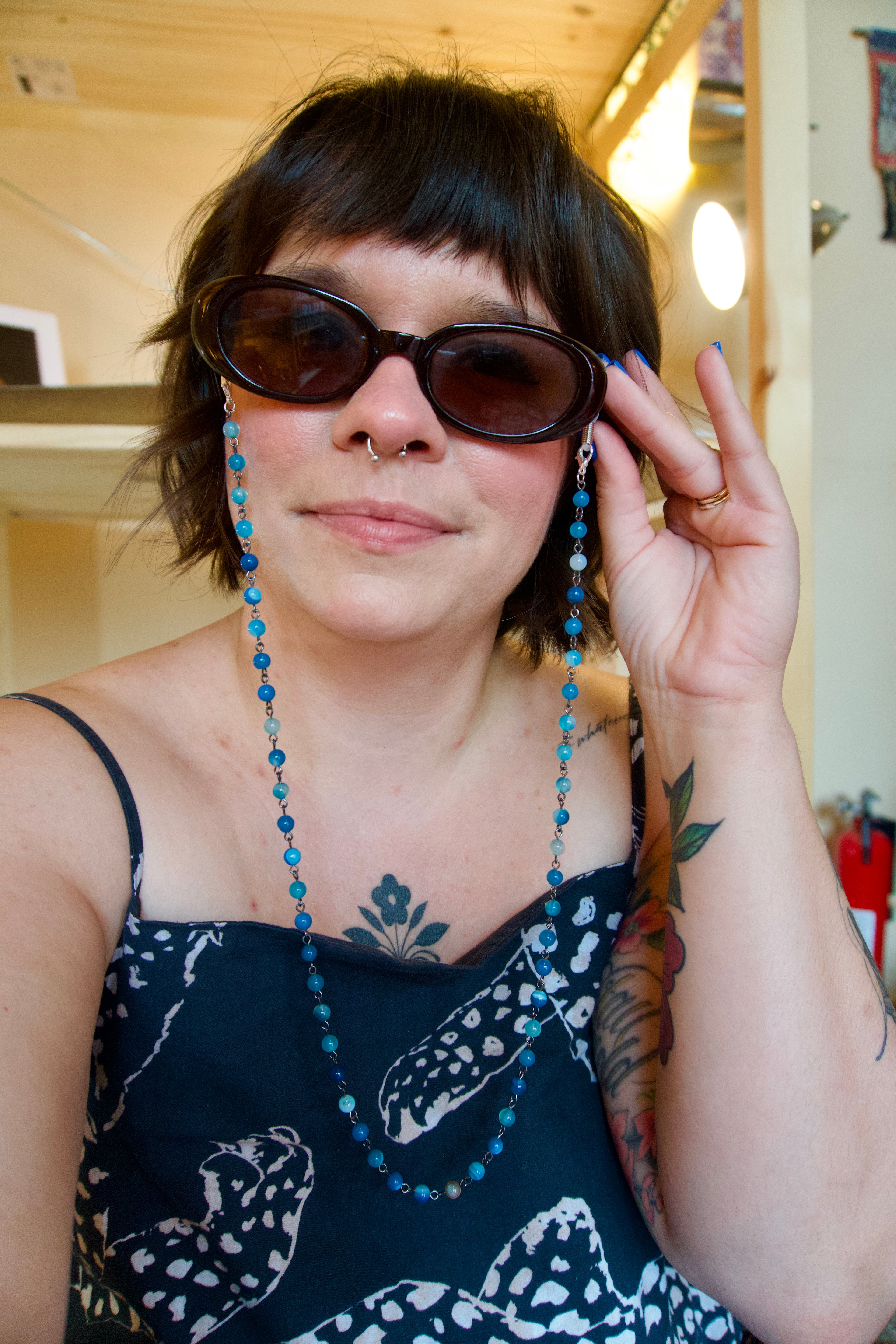 Blue glasses chain/necklace
