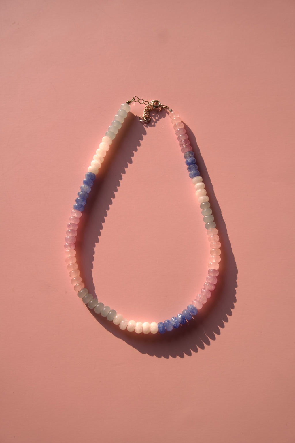 Purple, blush & cream necklace