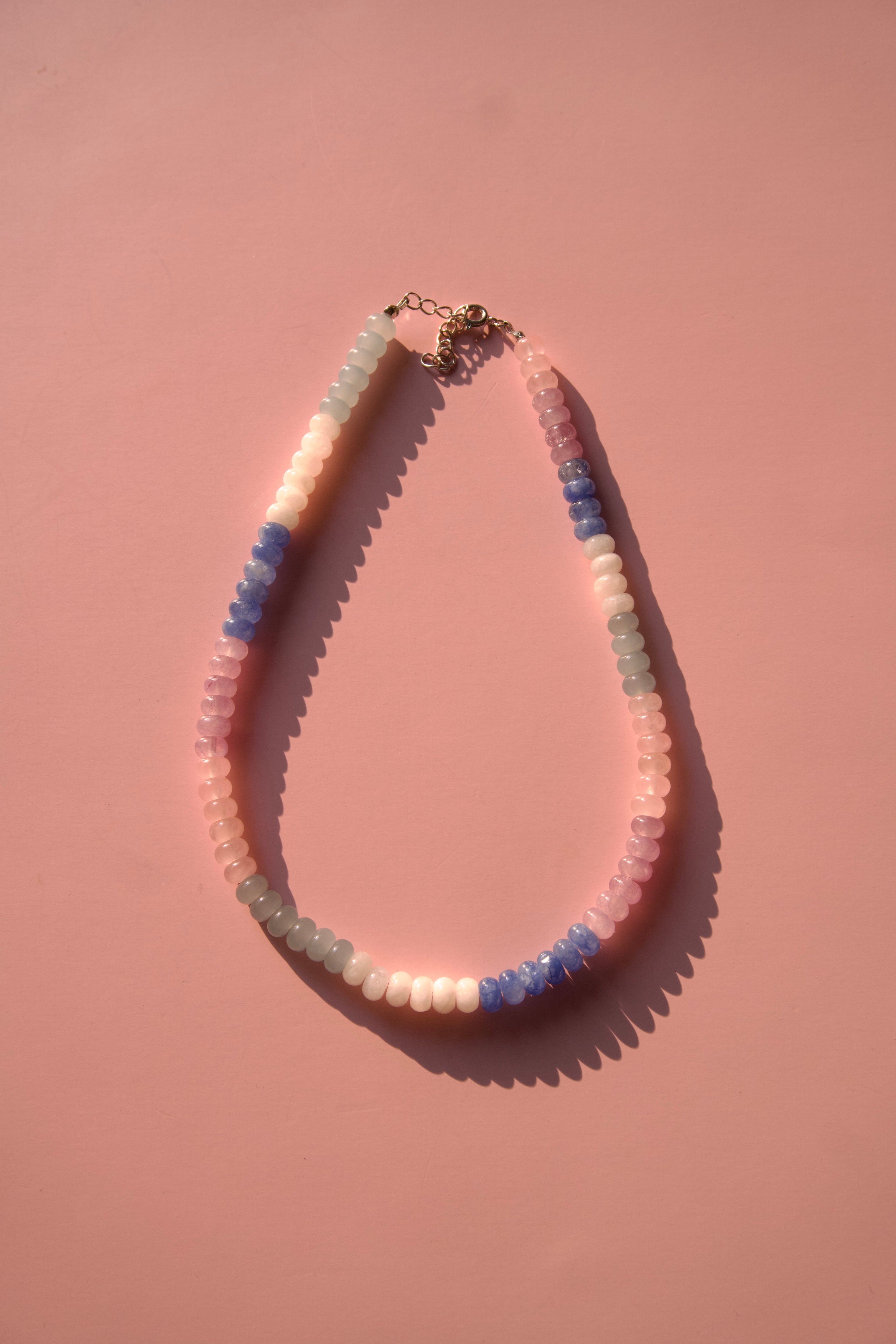 Purple, blush & cream necklace