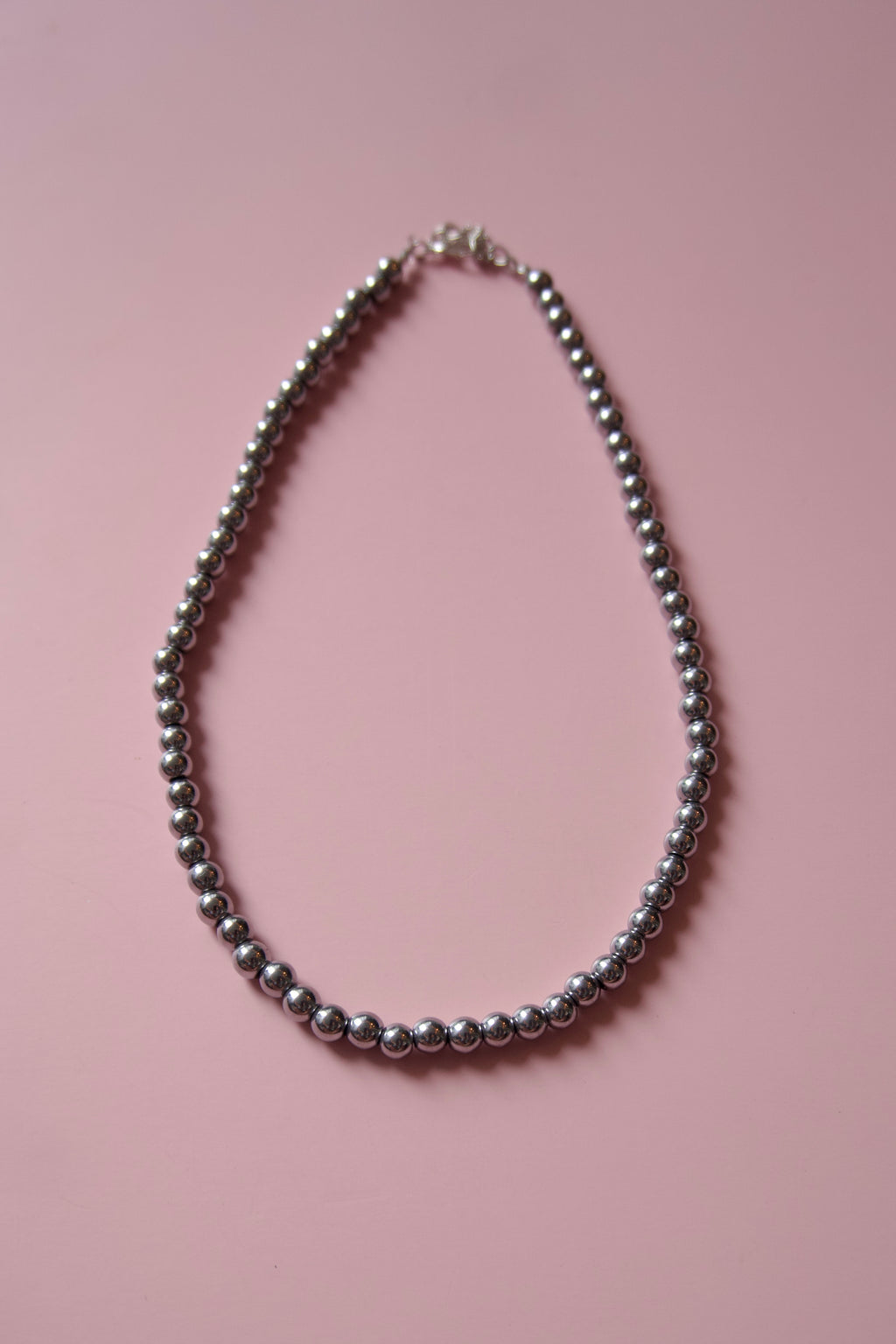 Silver beaded necklace