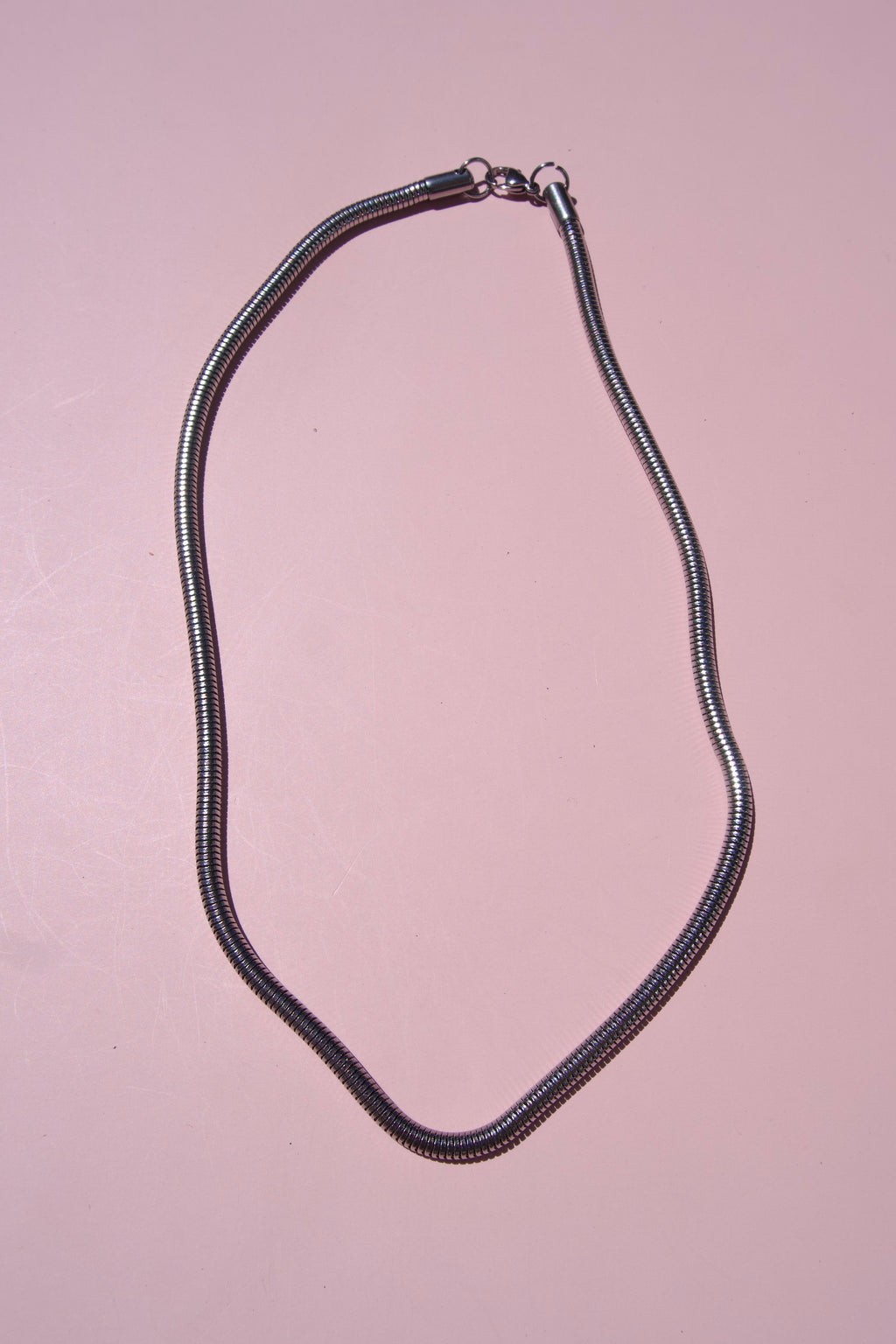 Silver tone (SS) snake chain necklace