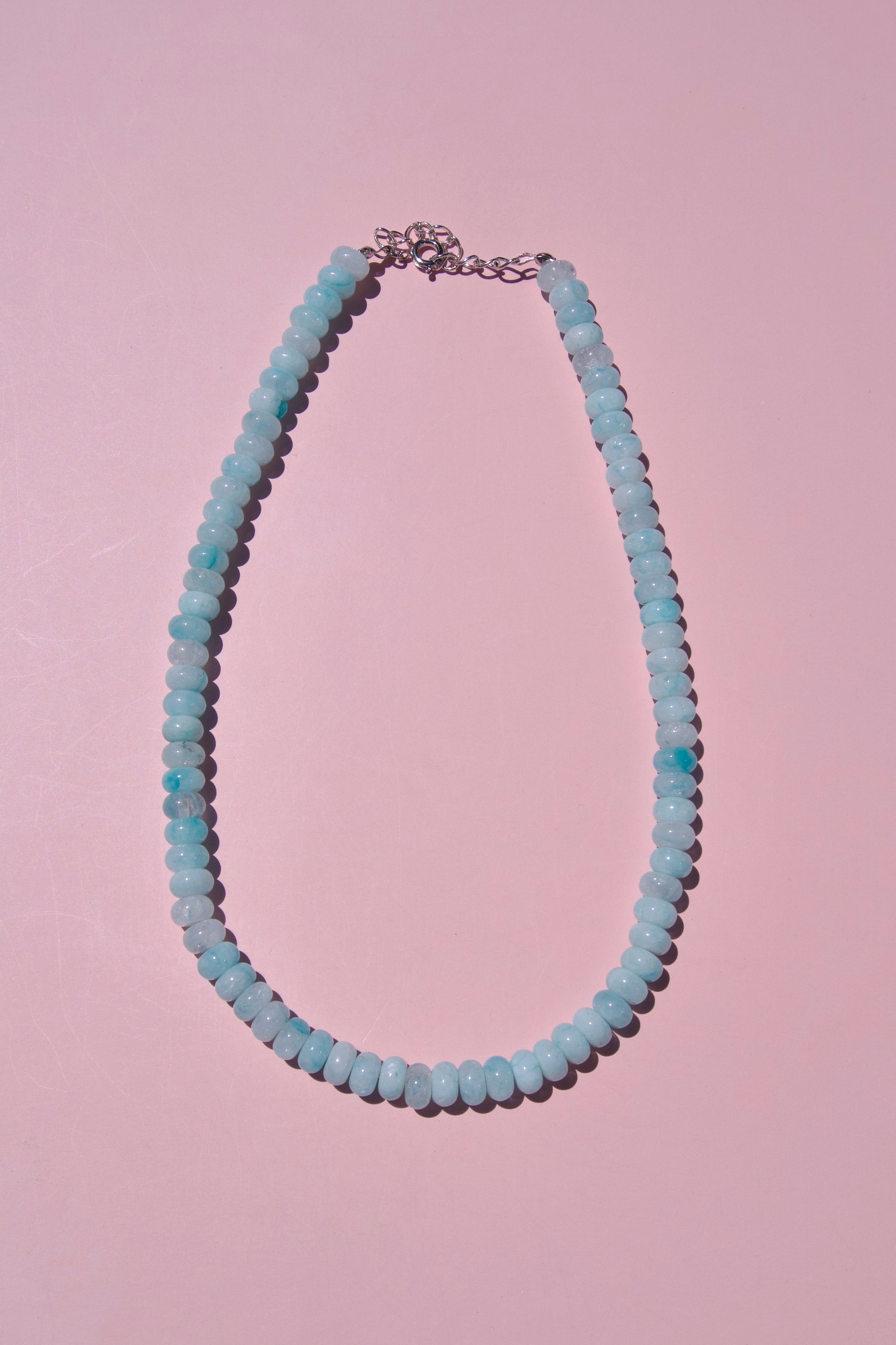 Aquamarine beaded necklace