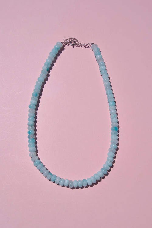 Aquamarine beaded necklace