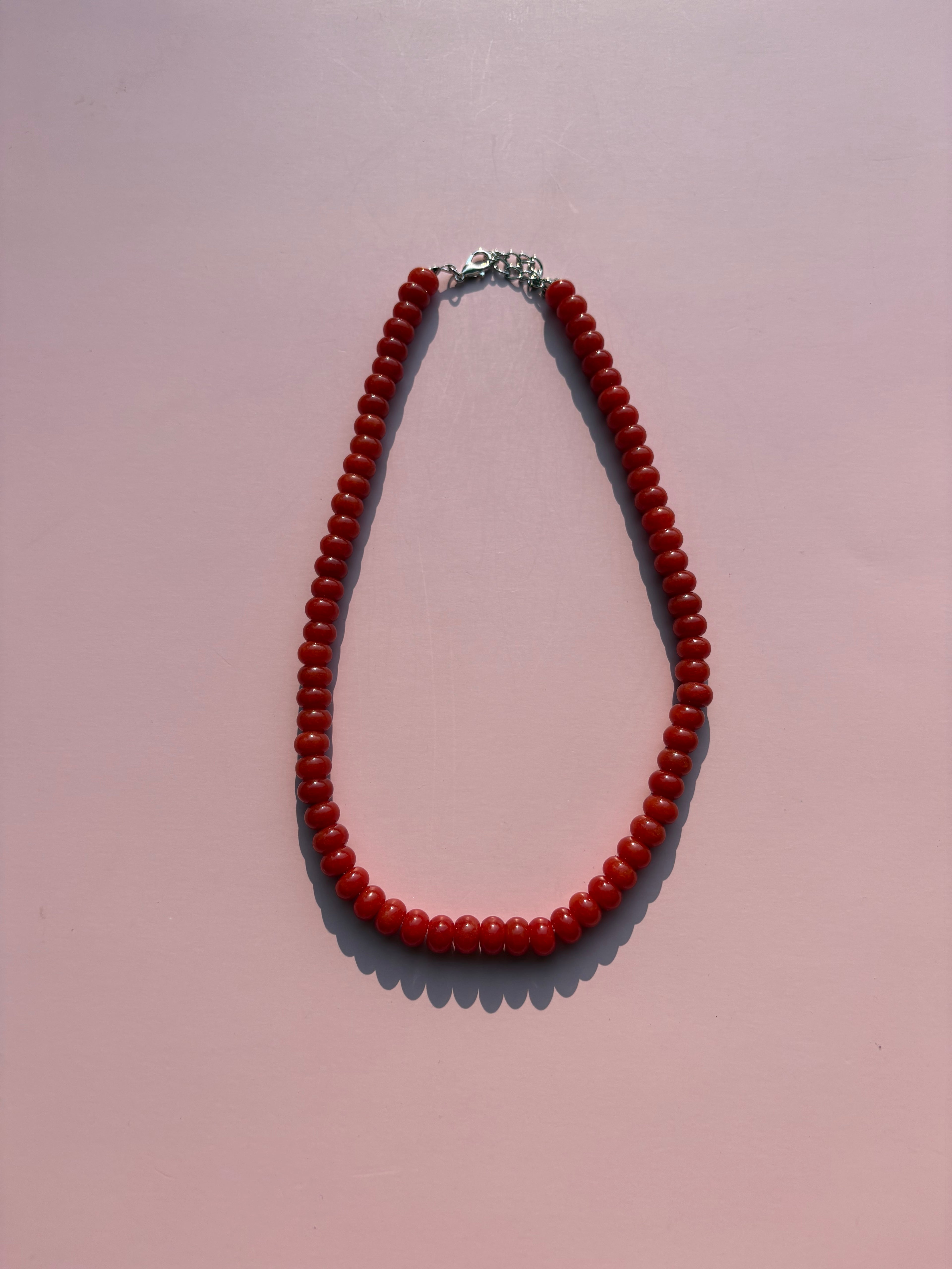 Burnt orange beaded necklace