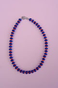 Orange+blue beaded necklace