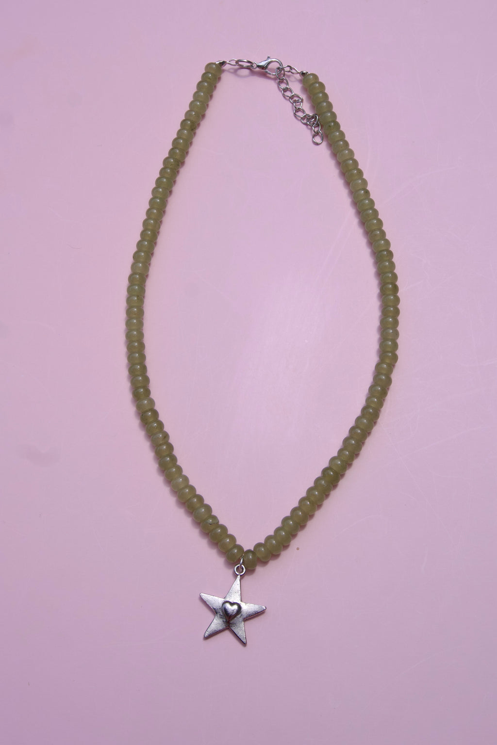 Green hearts + star necklace