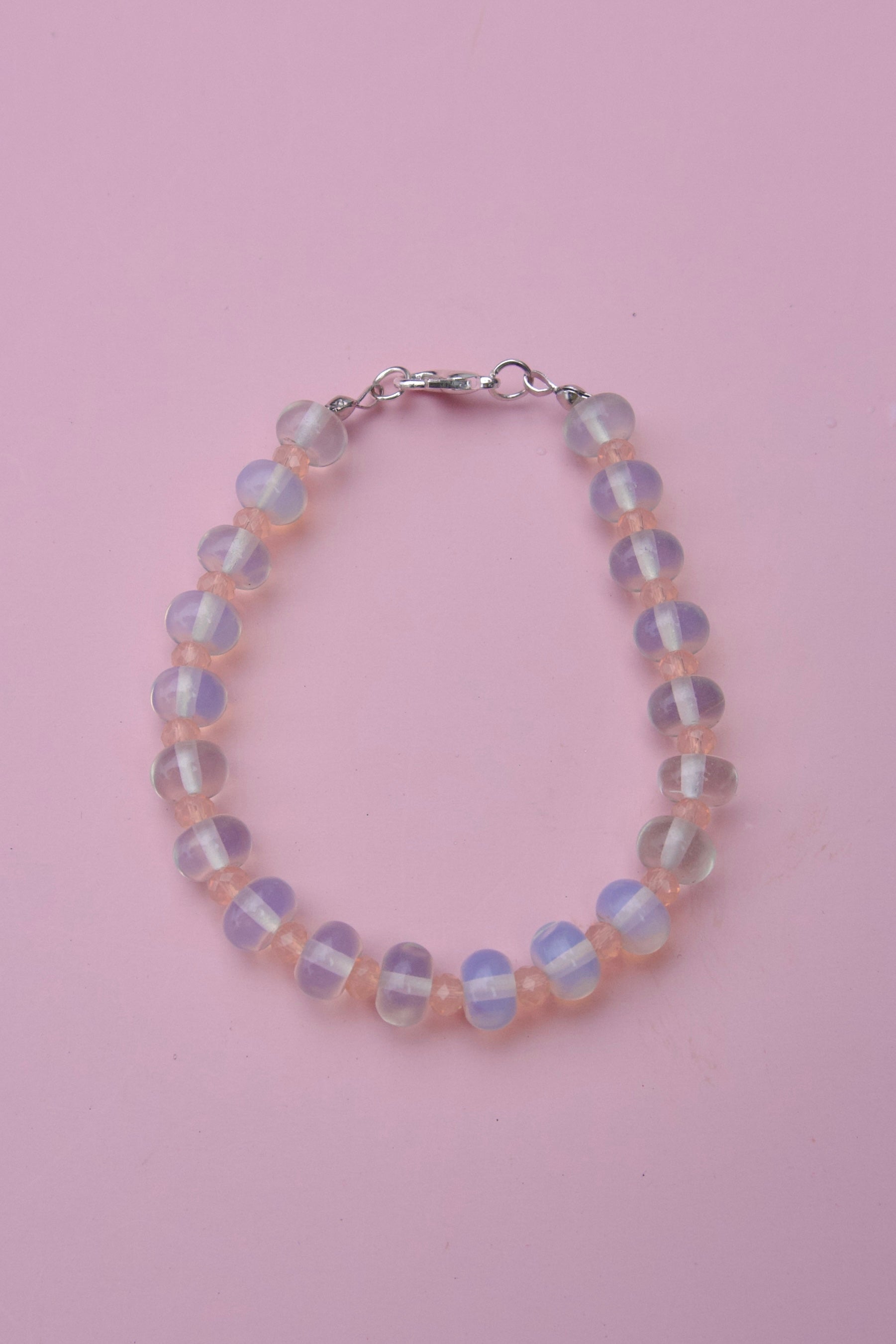 Peach moonstone bracelet
