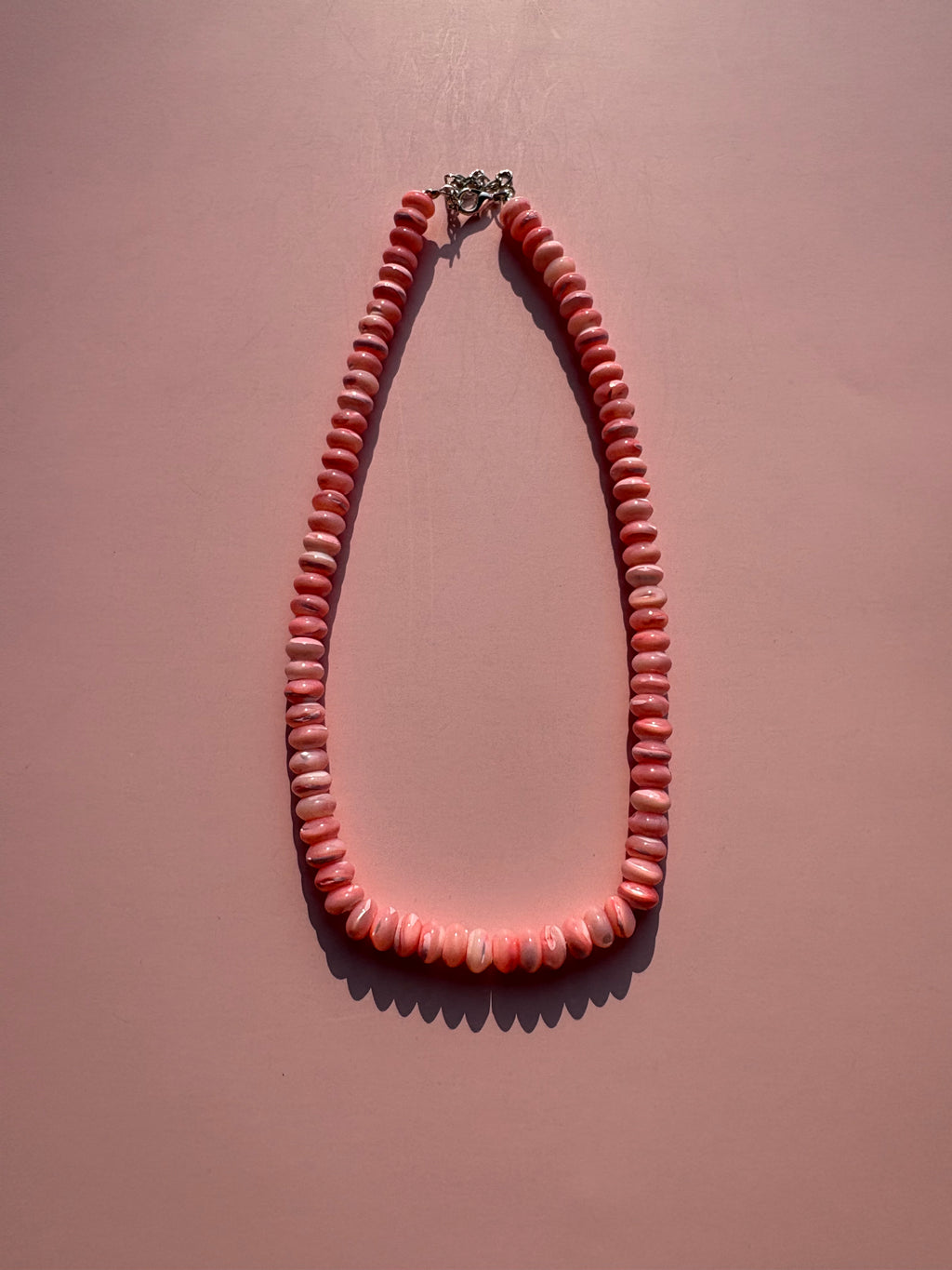 Pink mother of pearl necklace
