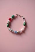 Pink, green & Dalmatian bracelet