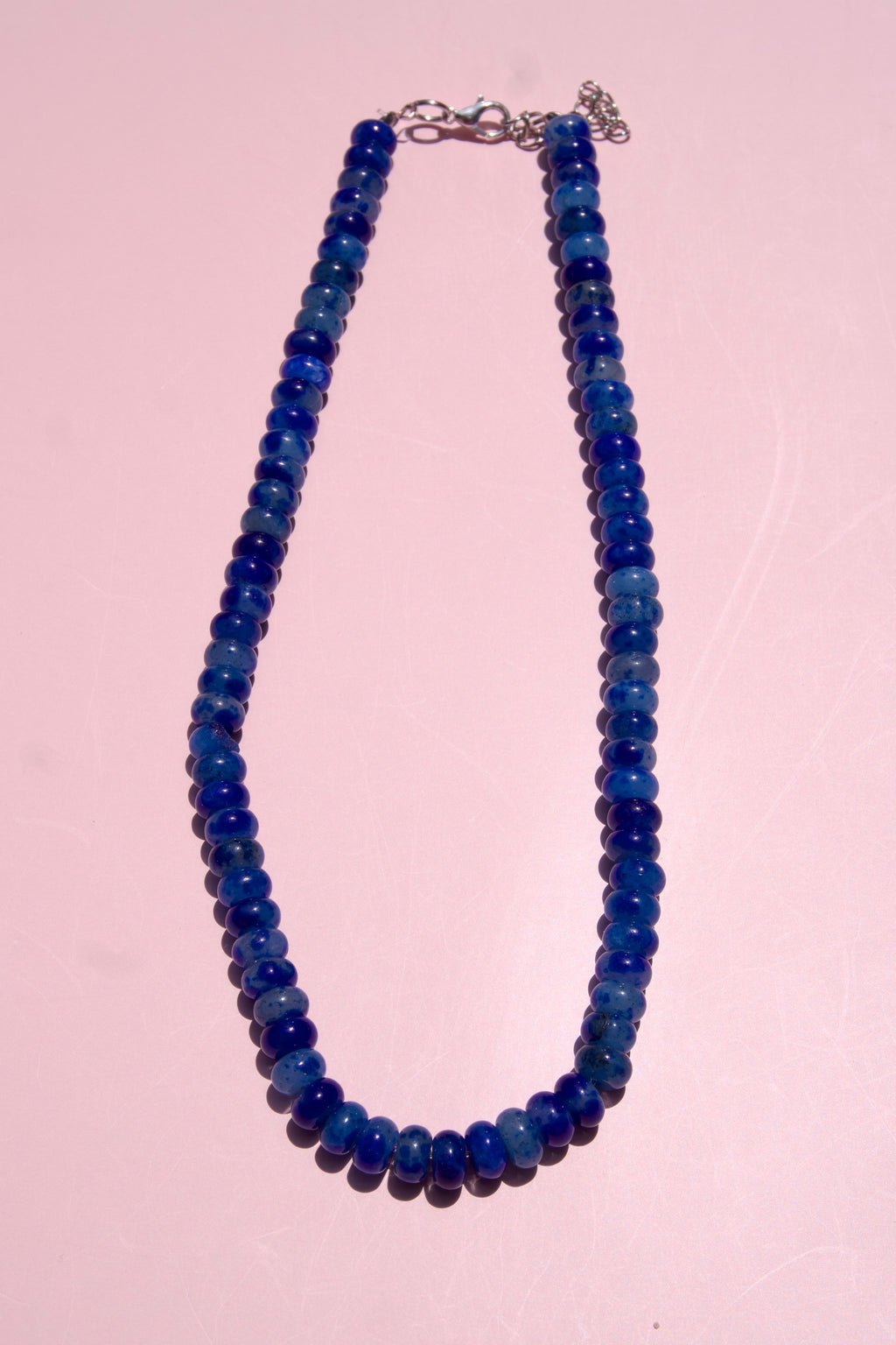 Royal blue marbled necklace