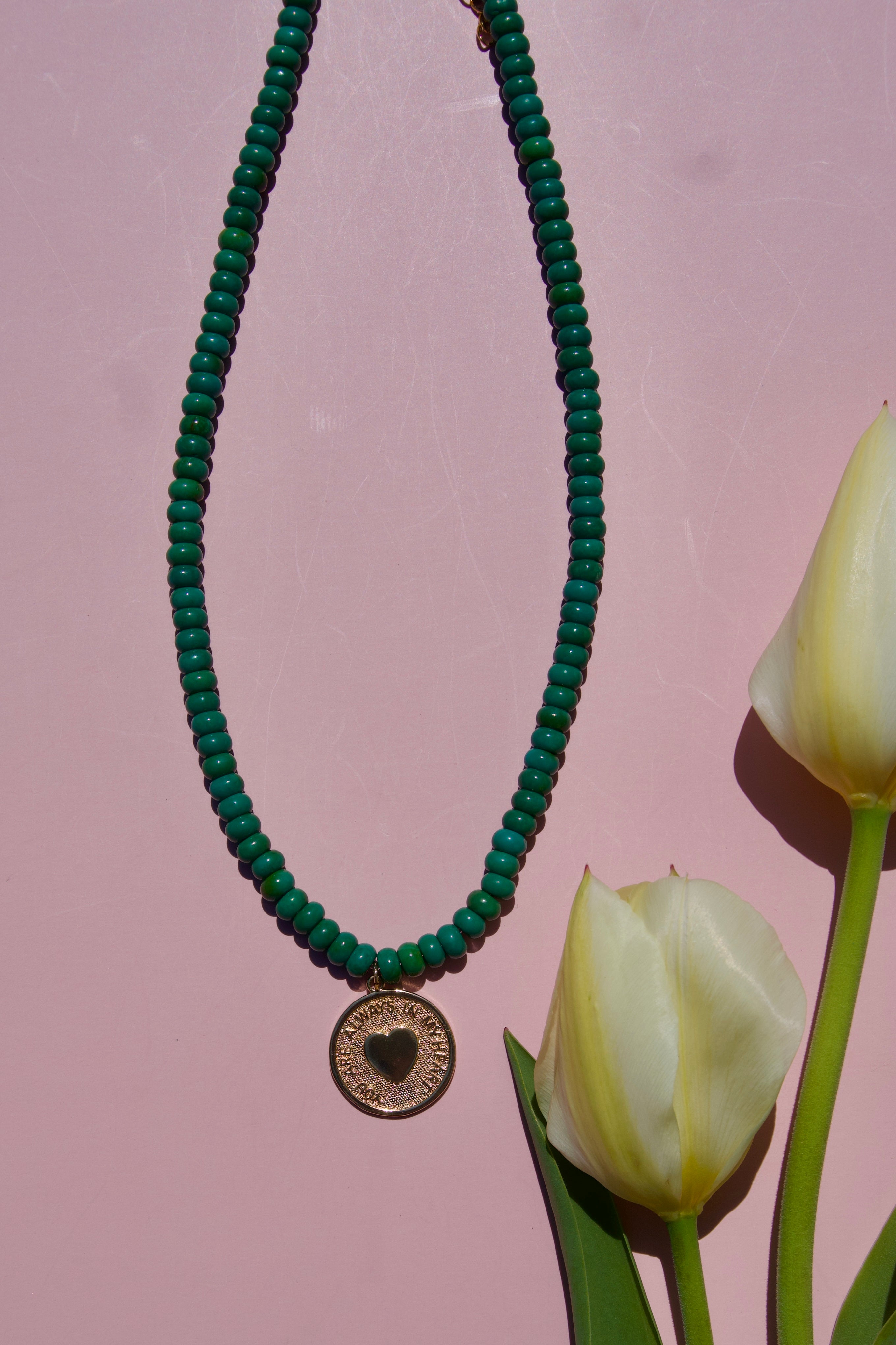 Always in my heart coin necklace