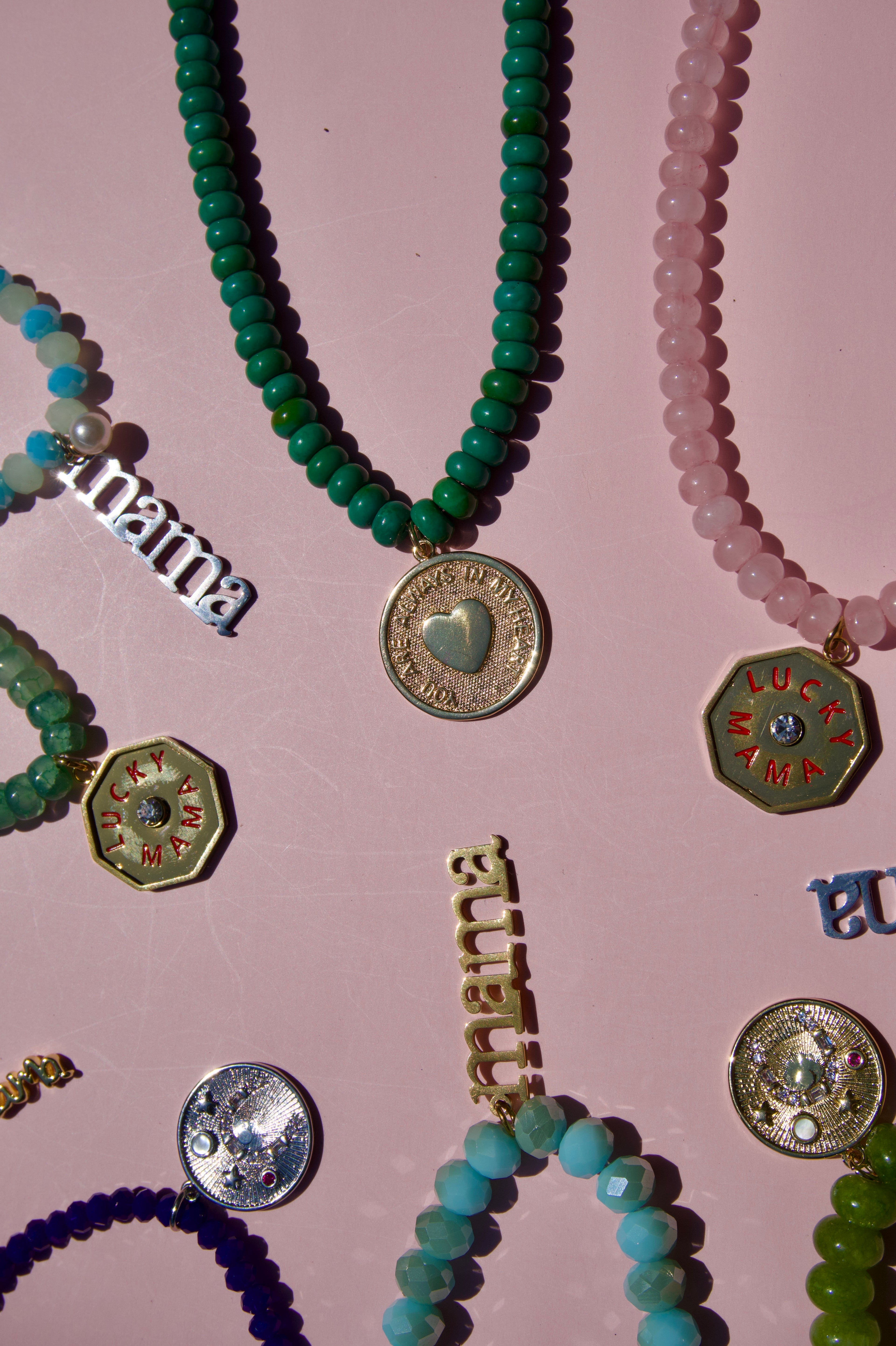 Always in my heart coin necklace