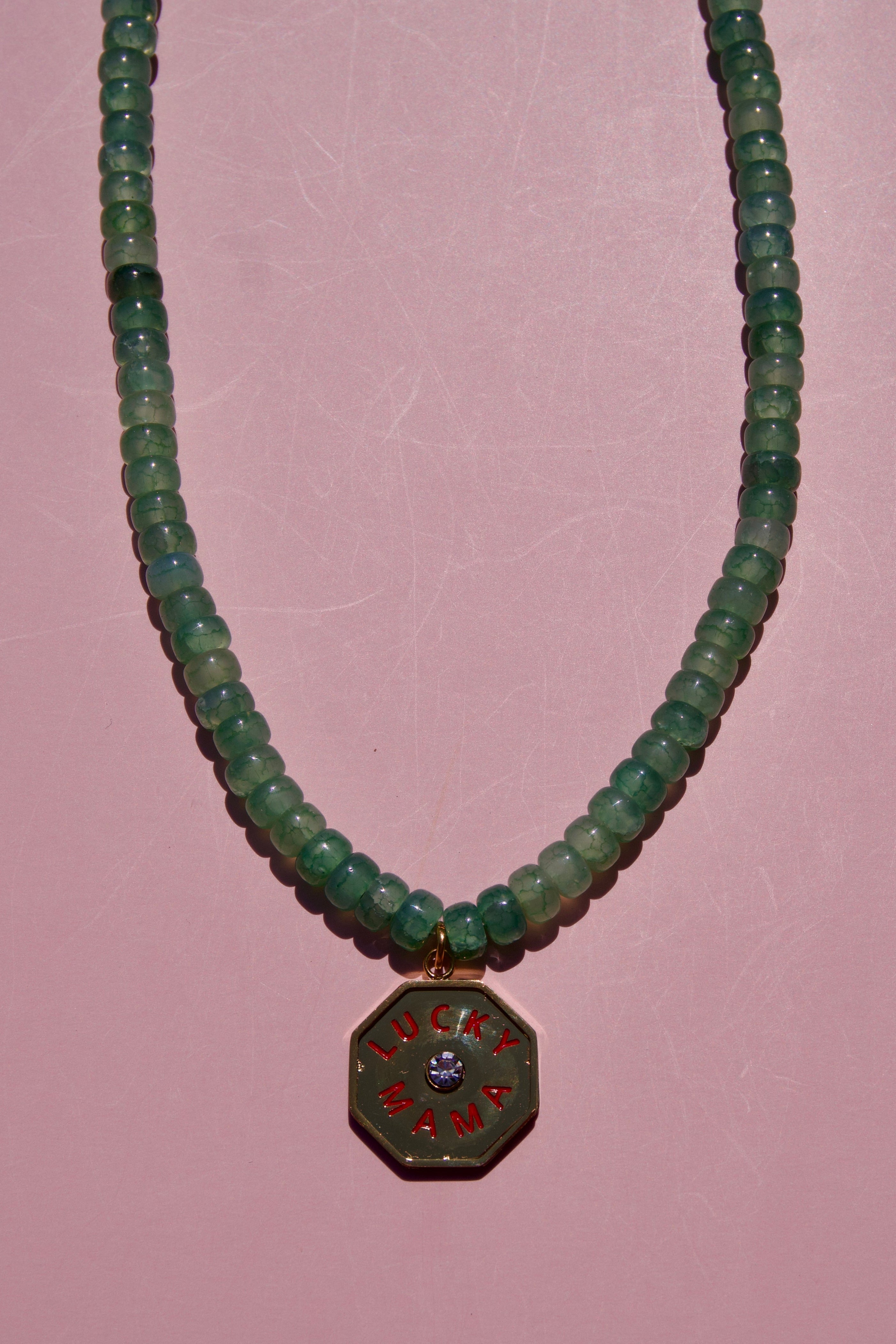 Green Aventurine Necklace with coin charm