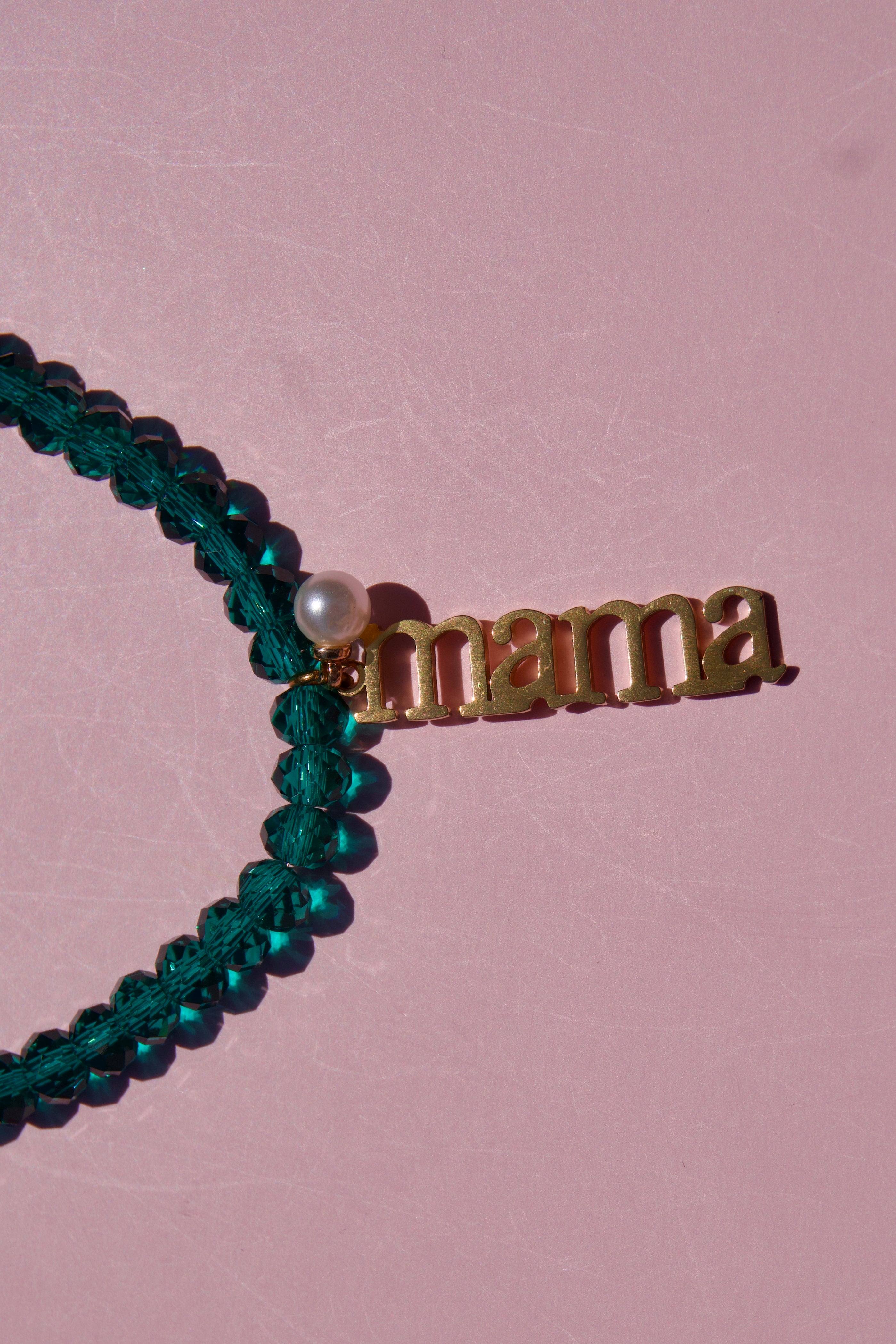 Emerald green mama necklace