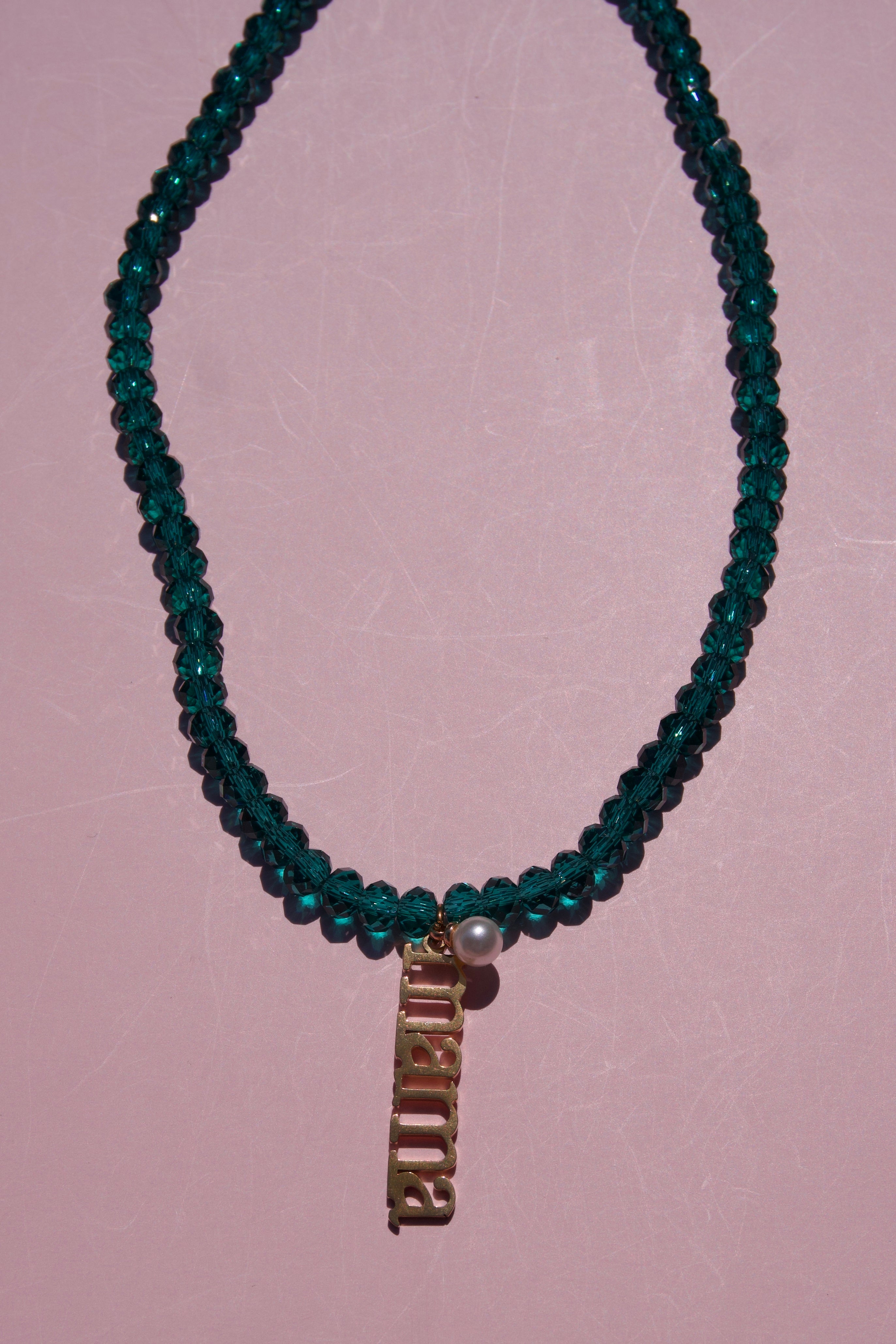 Emerald green mama necklace