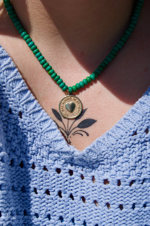 Always in my heart coin necklace