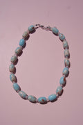 Baby blue marbled necklace