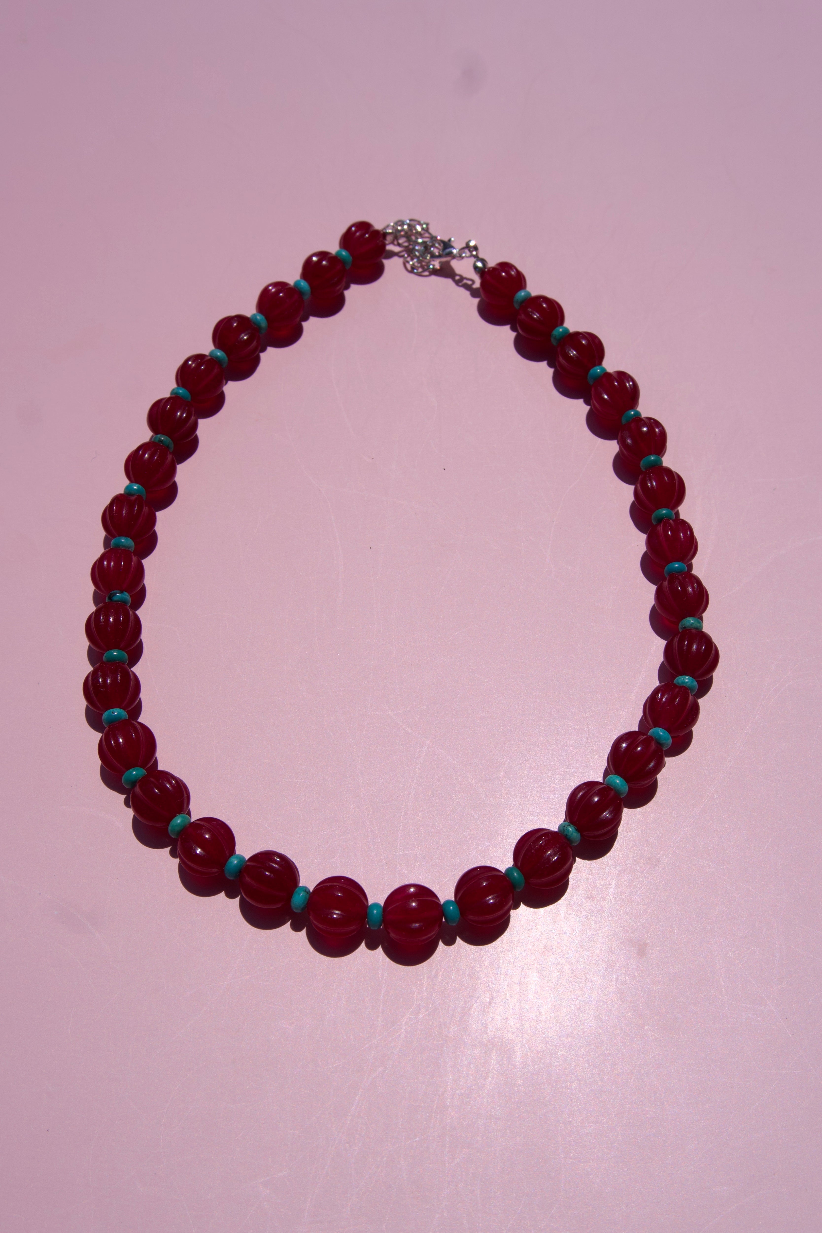 Maroon+Turquoise necklace