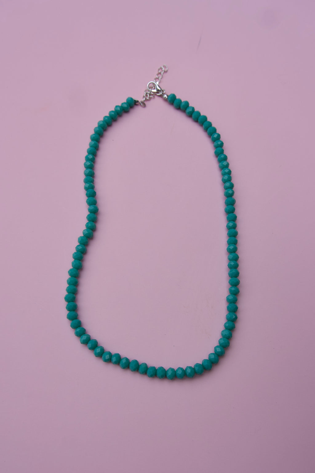 Teal super sparkly beaded necklace