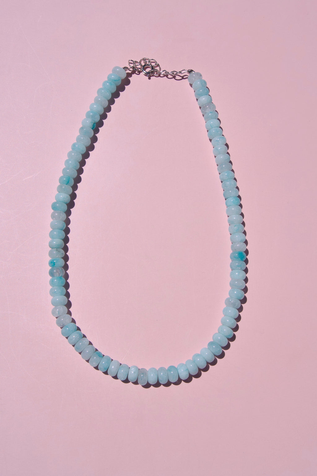 Aquamarine beaded necklace