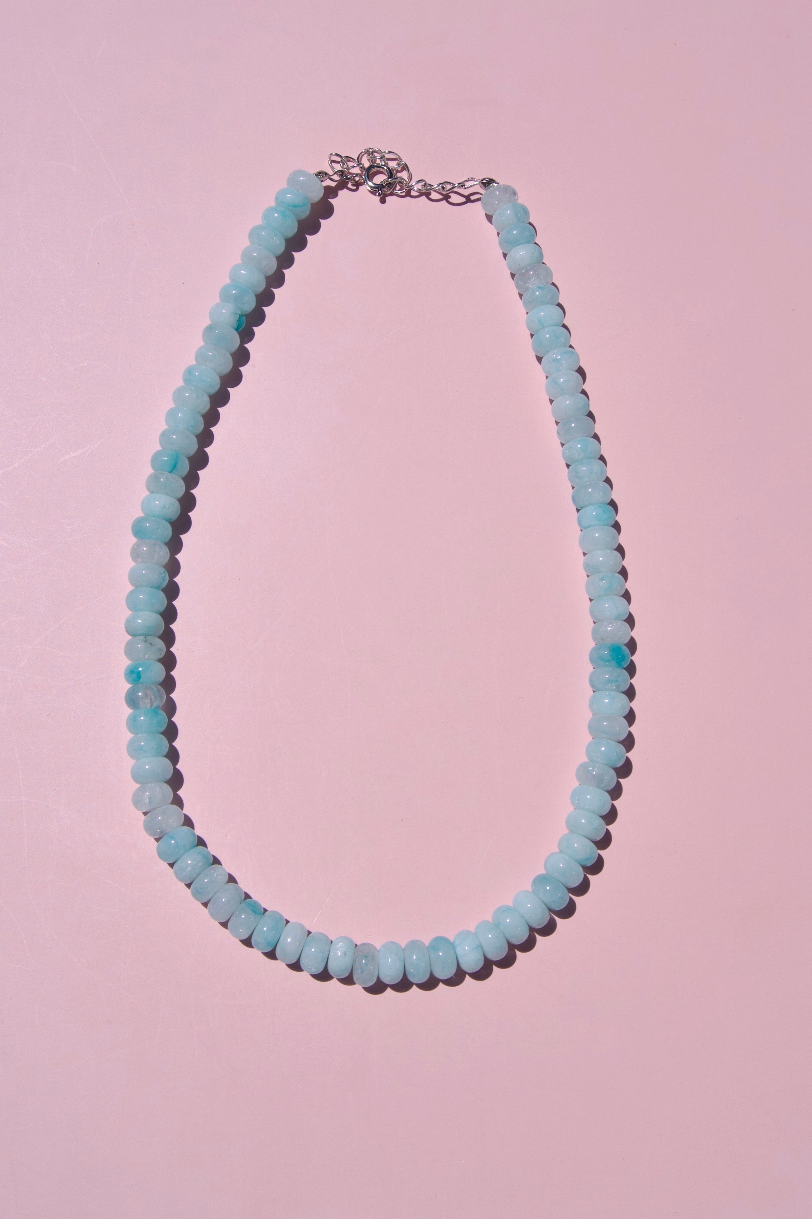 Aquamarine beaded necklace