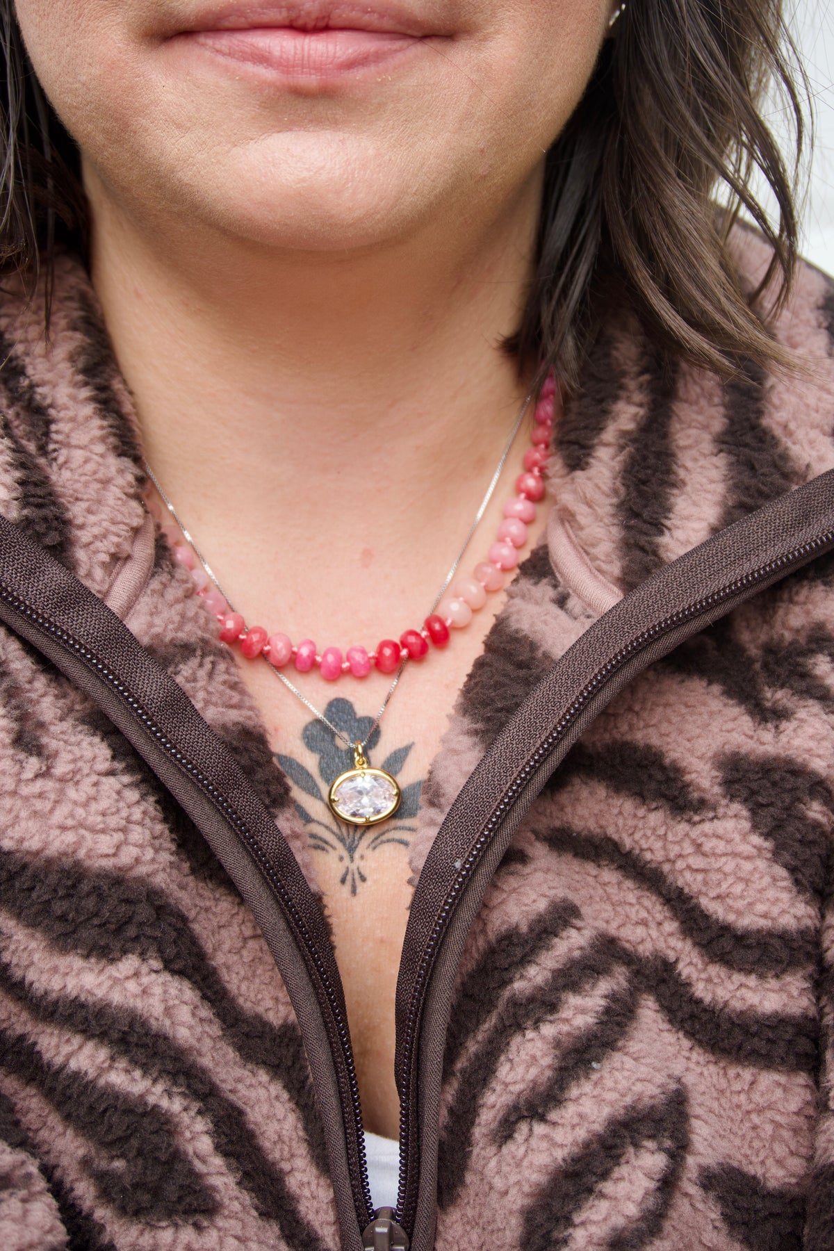 Oval charm necklace