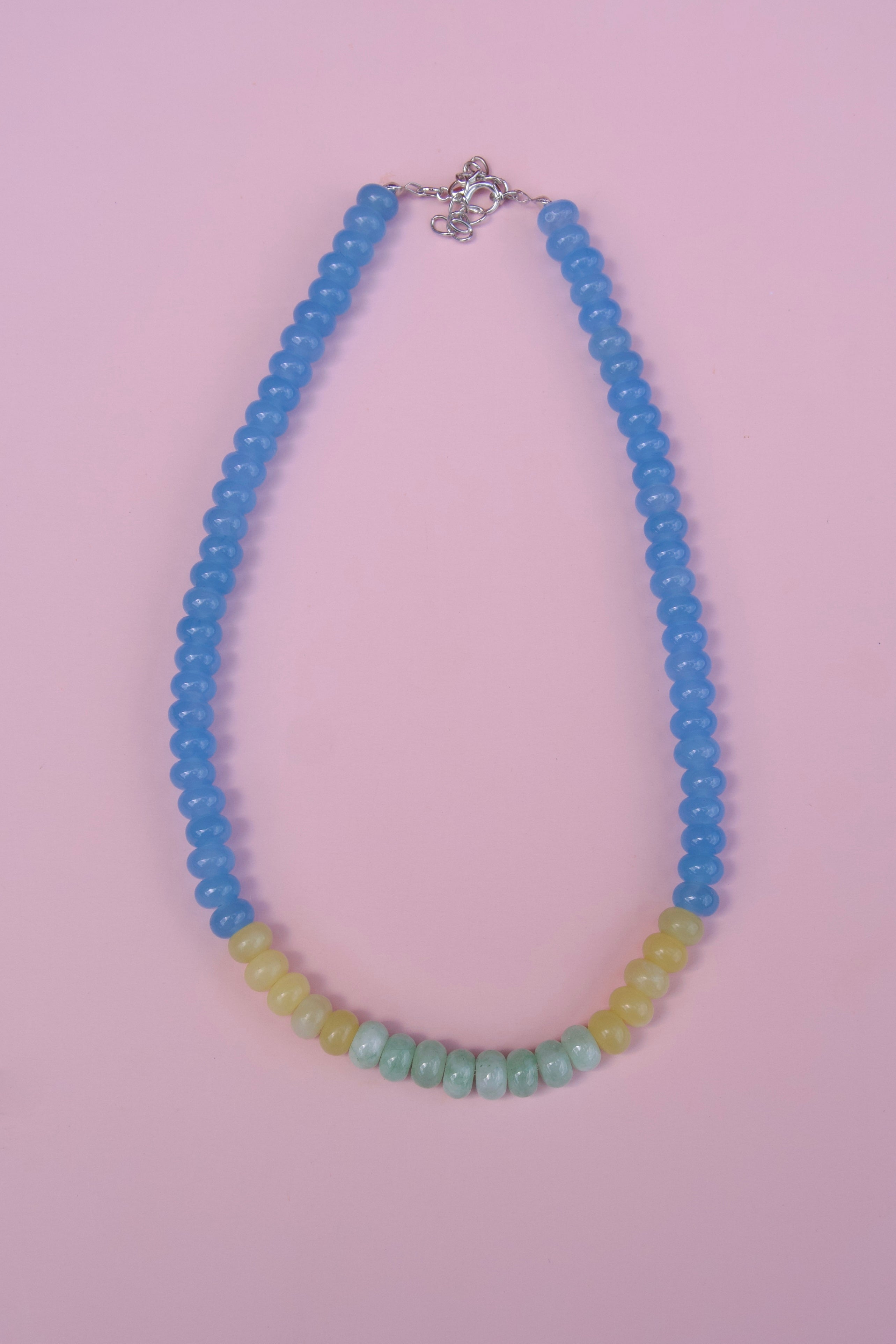Blue+chartreuse+seafoam necklace