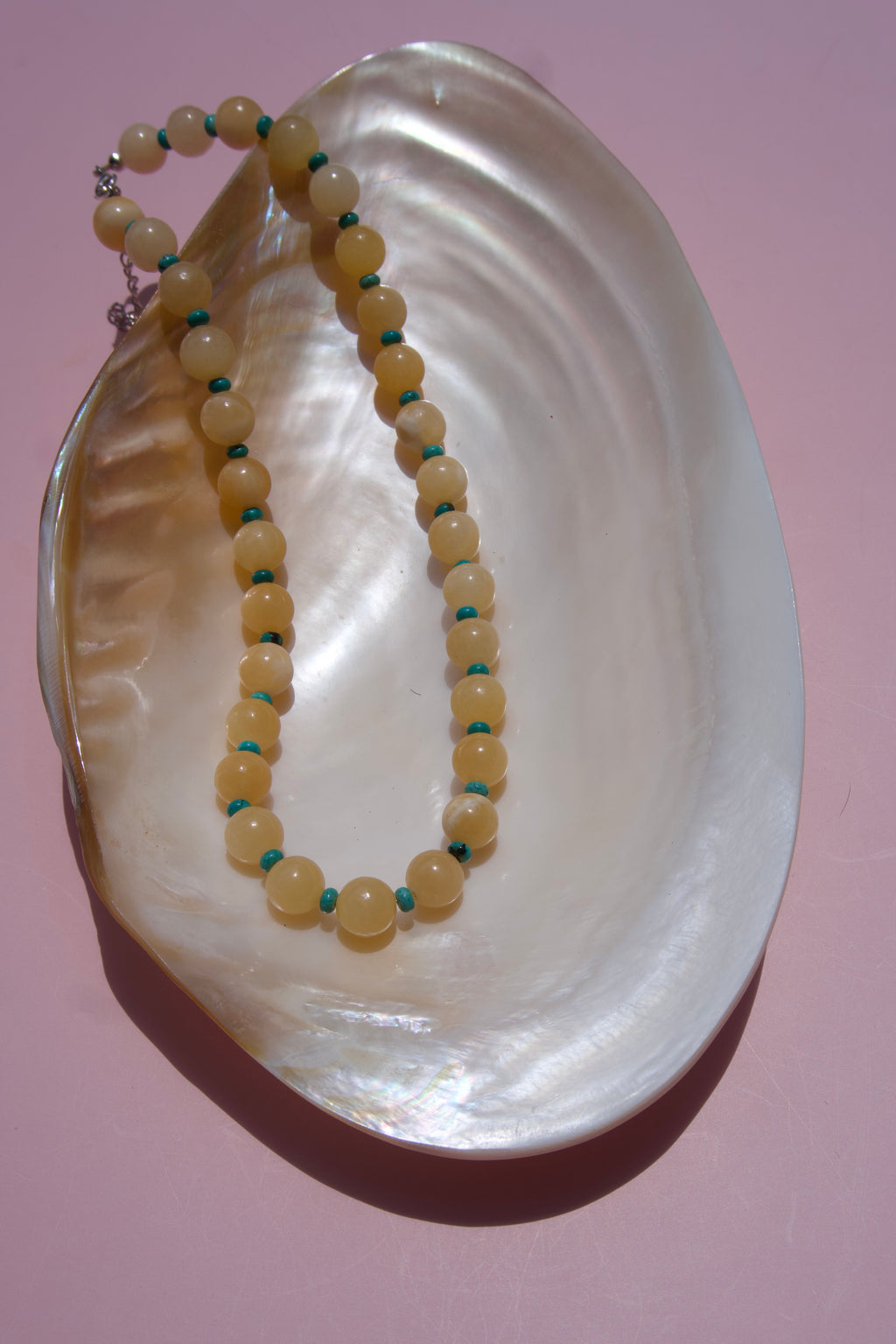 Butter Yellow + Turquoise necklace