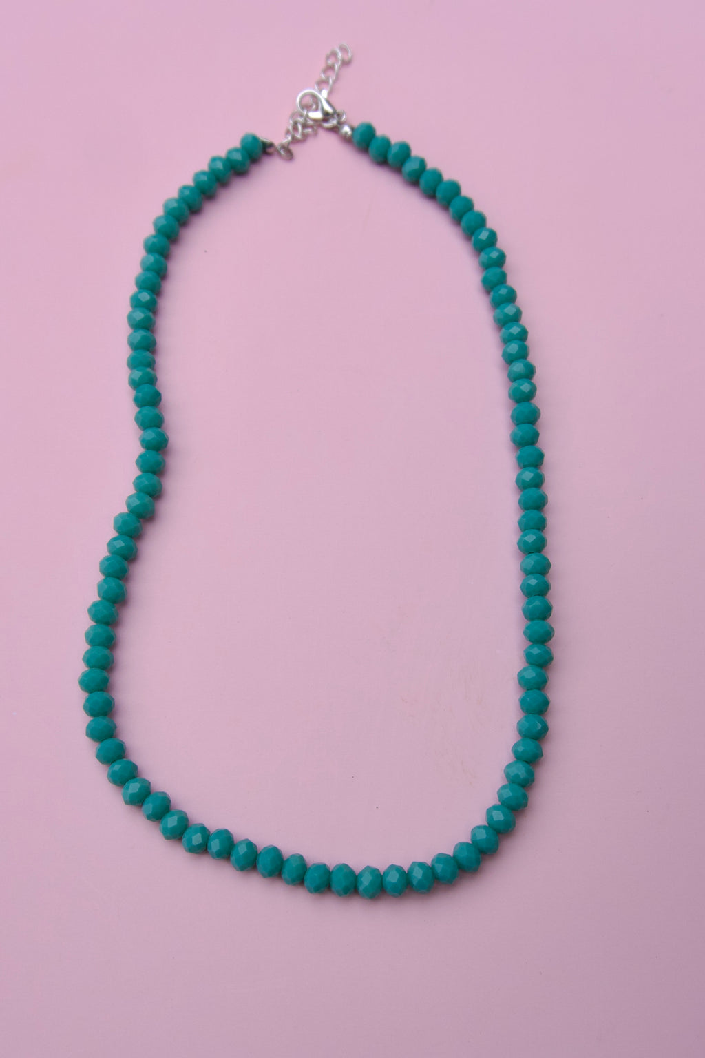 Teal super sparkly beaded necklace