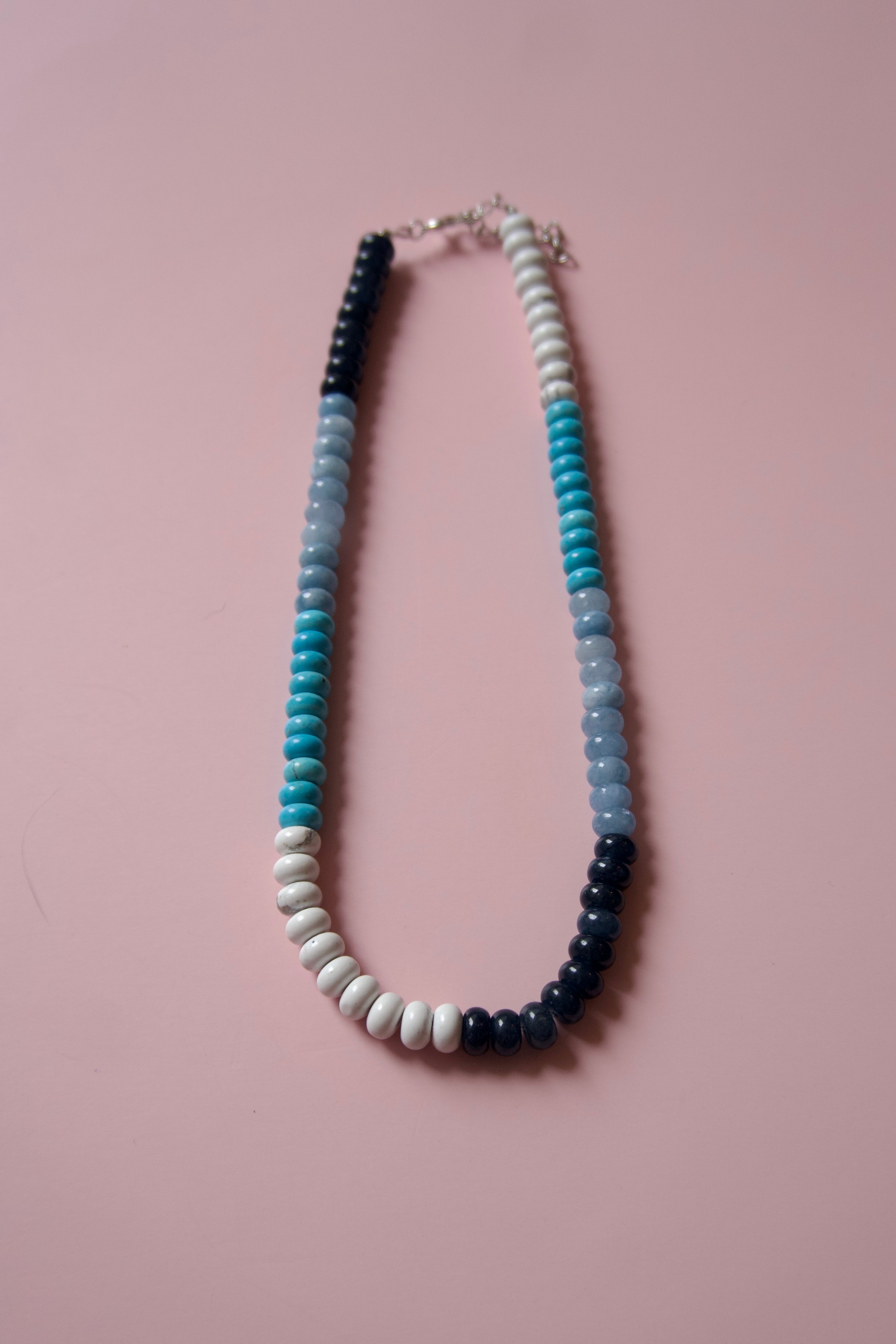 Blue, black and gray necklace